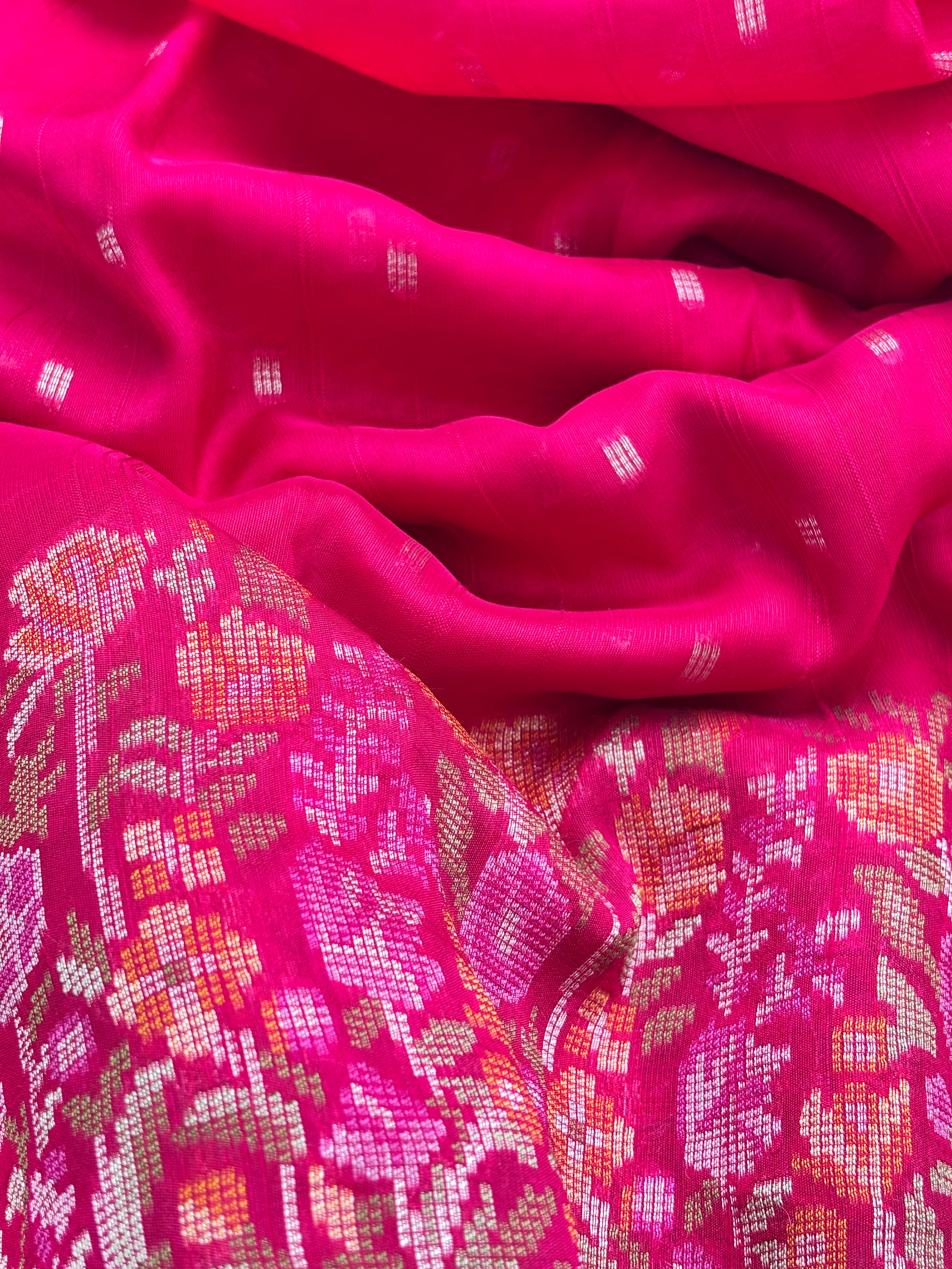 Red, Pink, Green, Purple & Blue Raw Silk Banarasi Saree