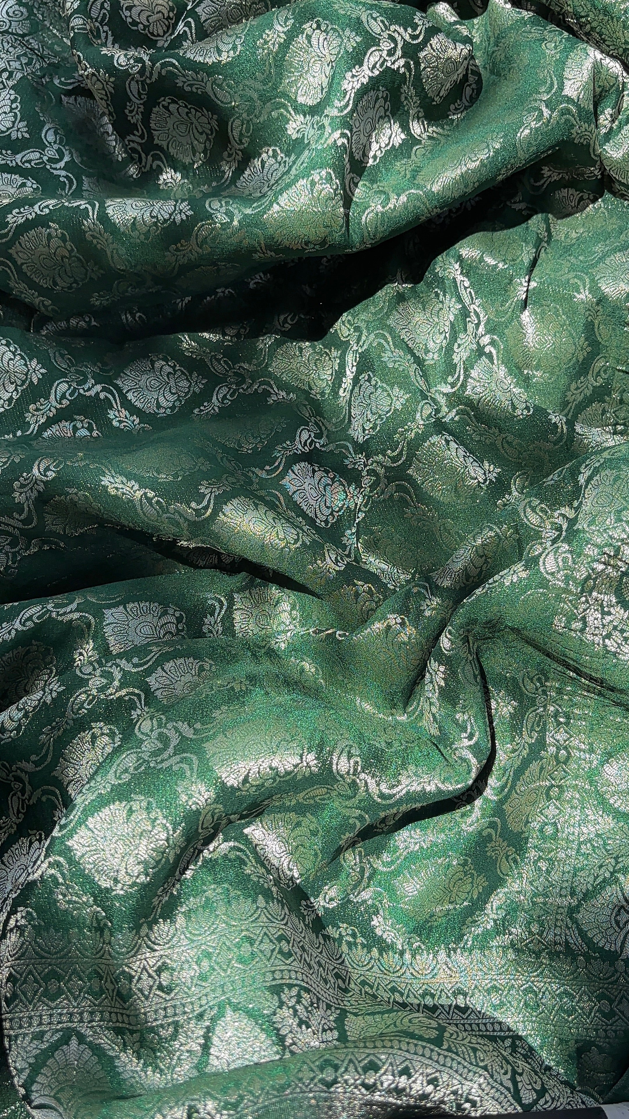 Pink & Yellow Chiffon Saree