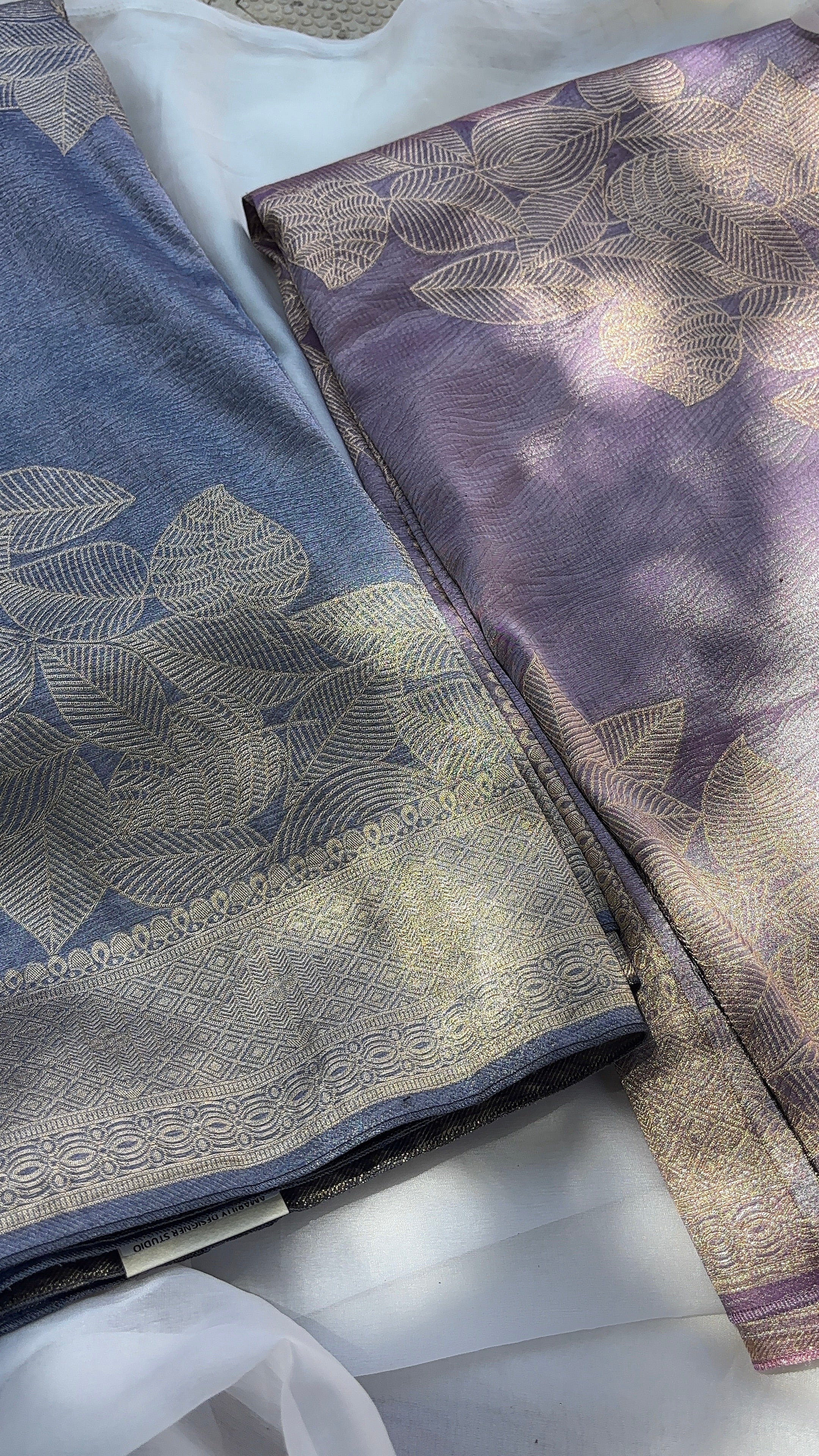 Lavender & Blue Tissue Saree