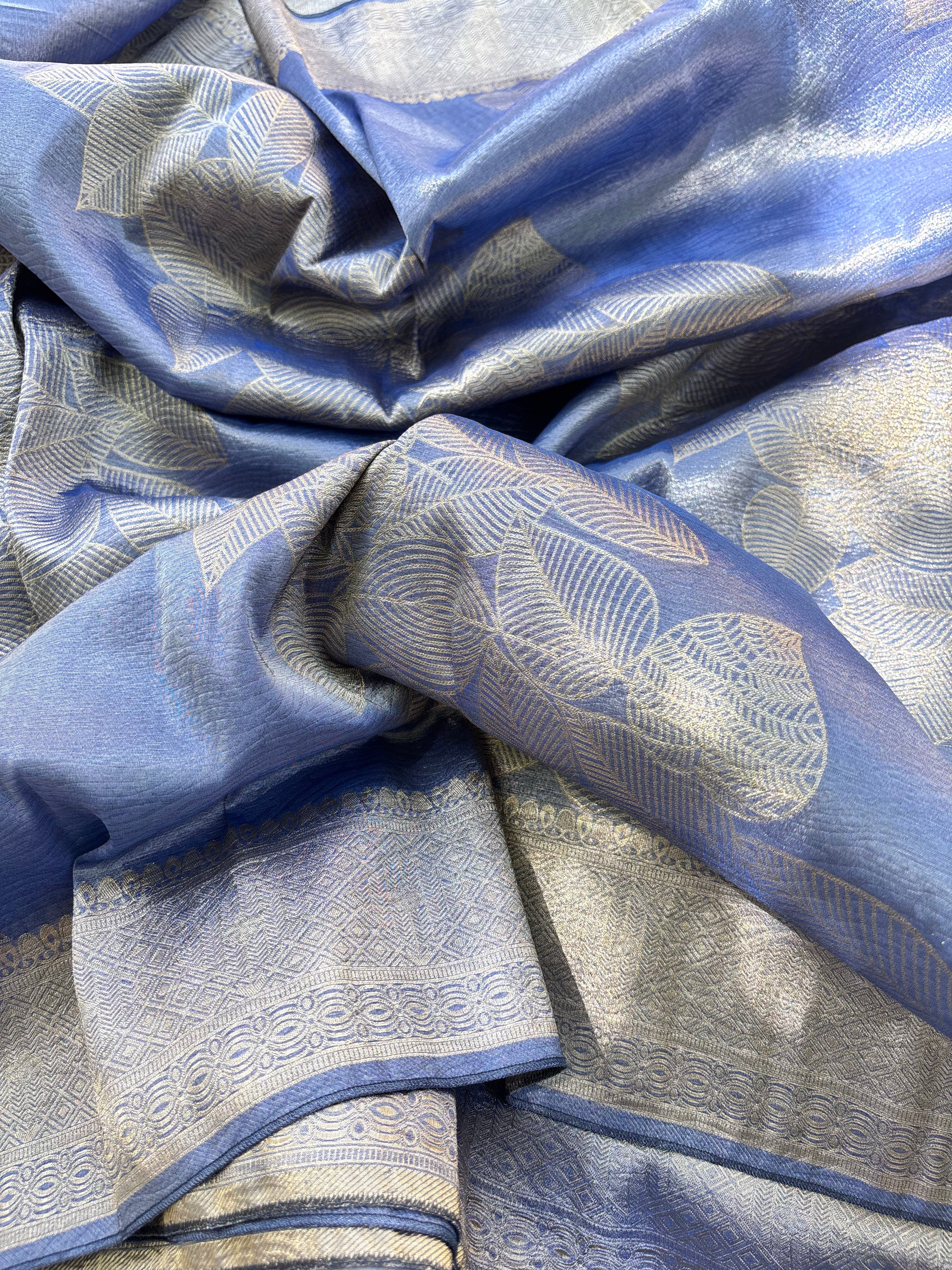 Lavender & Blue Tissue Saree