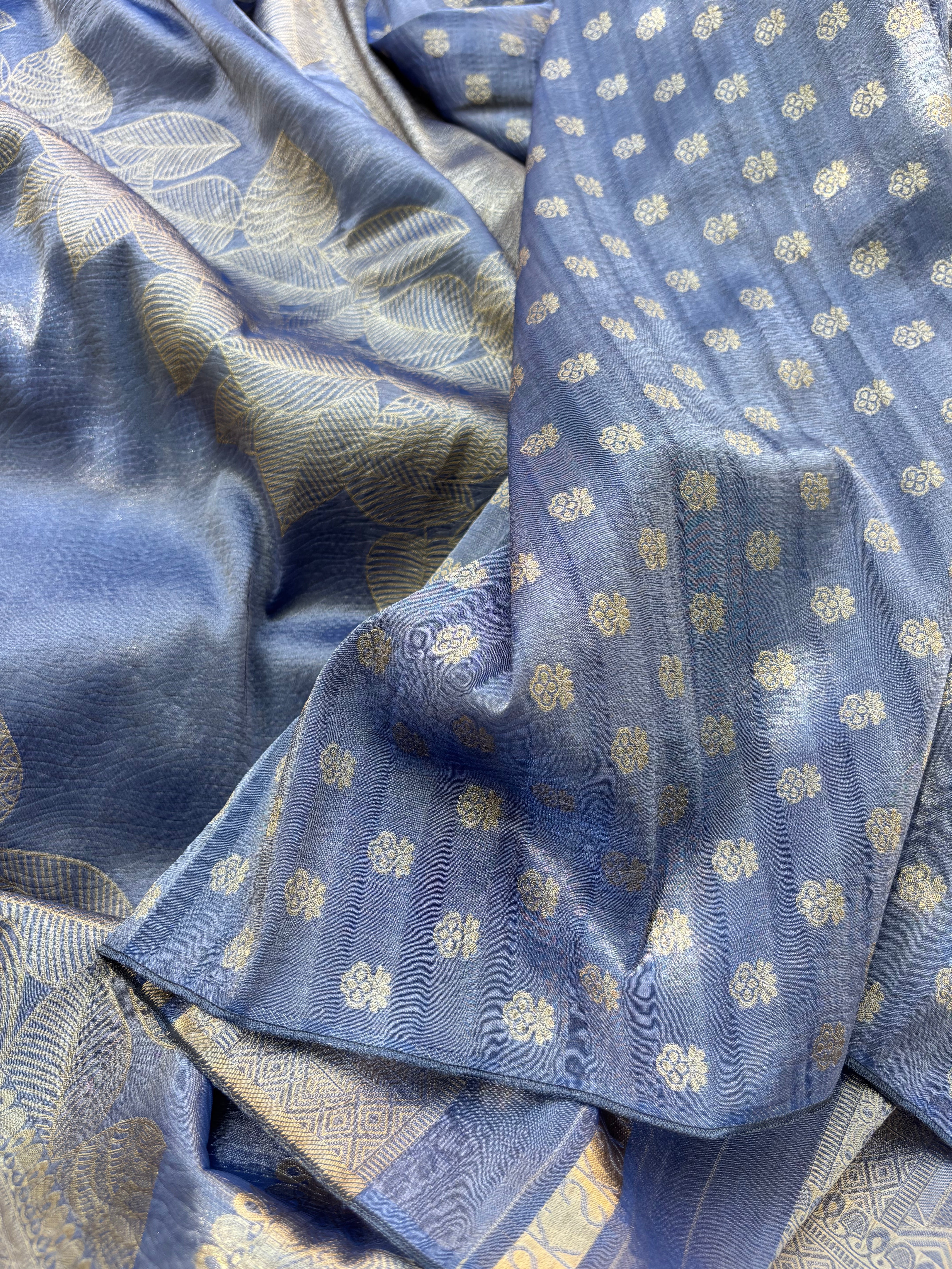 Lavender & Blue Tissue Saree