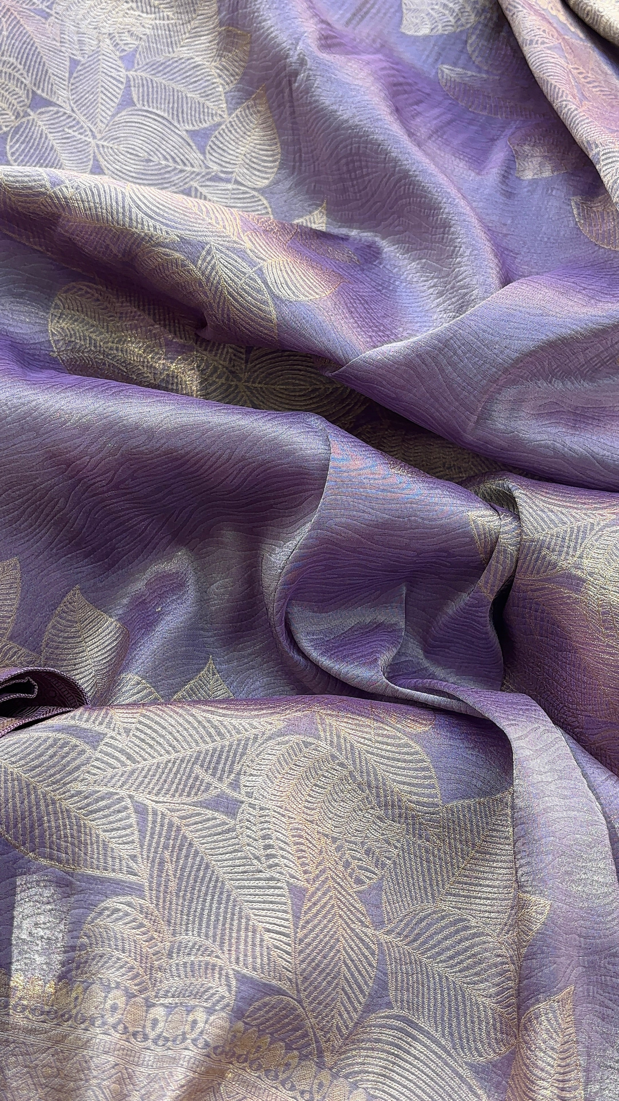 Lavender & Blue Tissue Saree