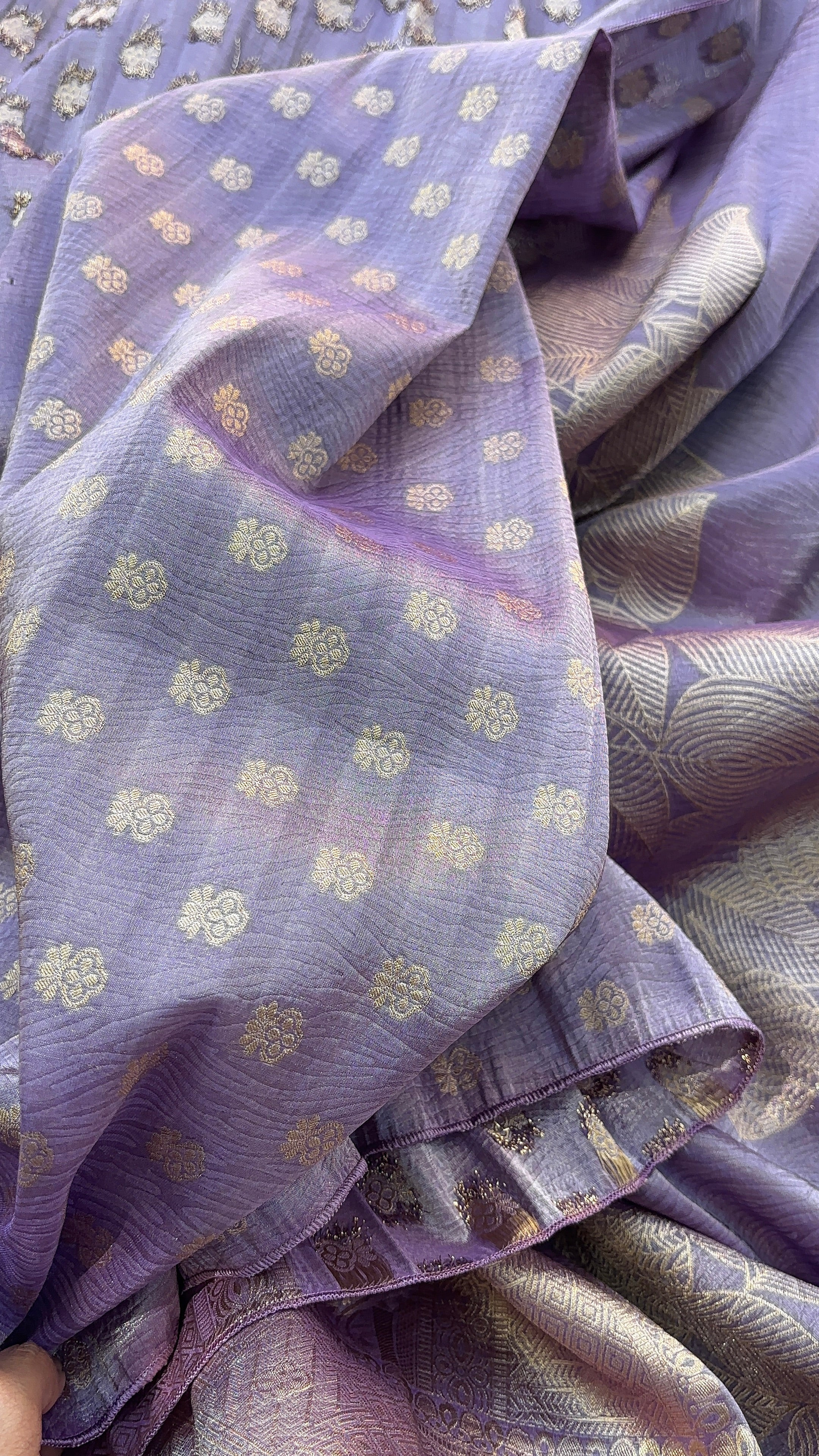 Lavender & Blue Tissue Saree