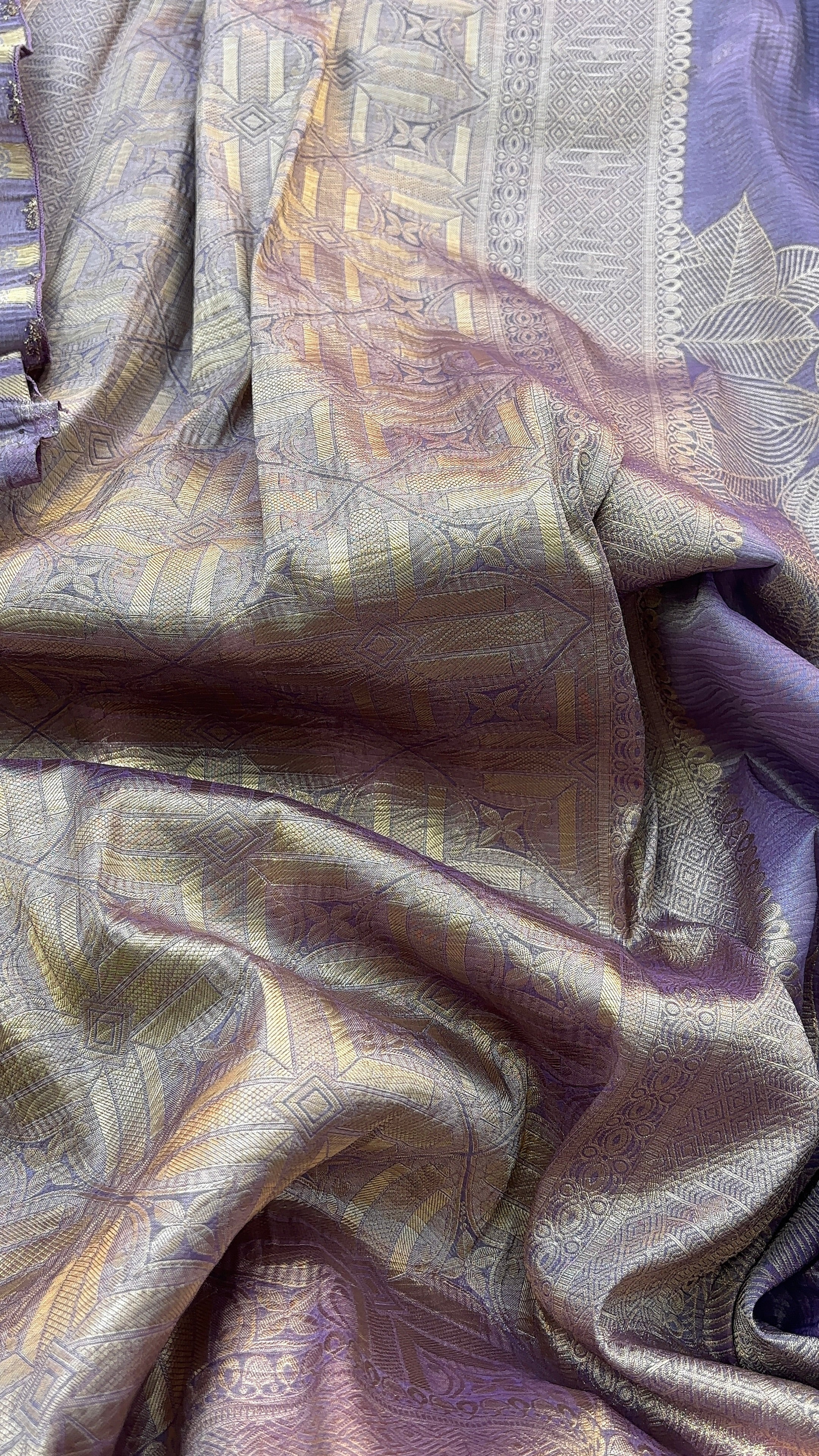 Lavender & Blue Tissue Saree