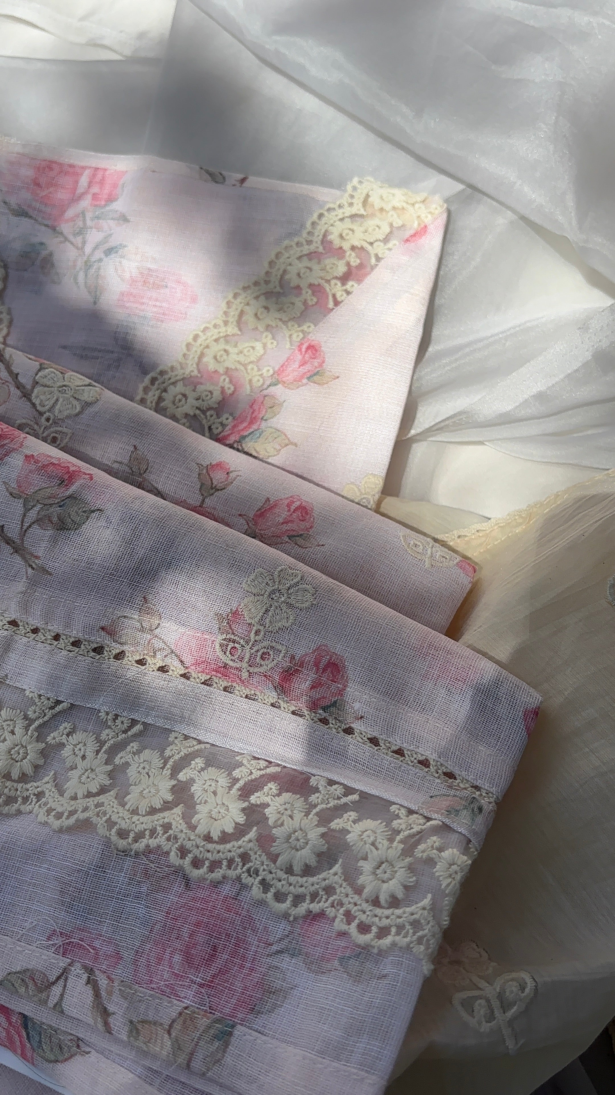 Blue, Green, Pista Green & Peach Linen Cotton Semi stitched salwar set