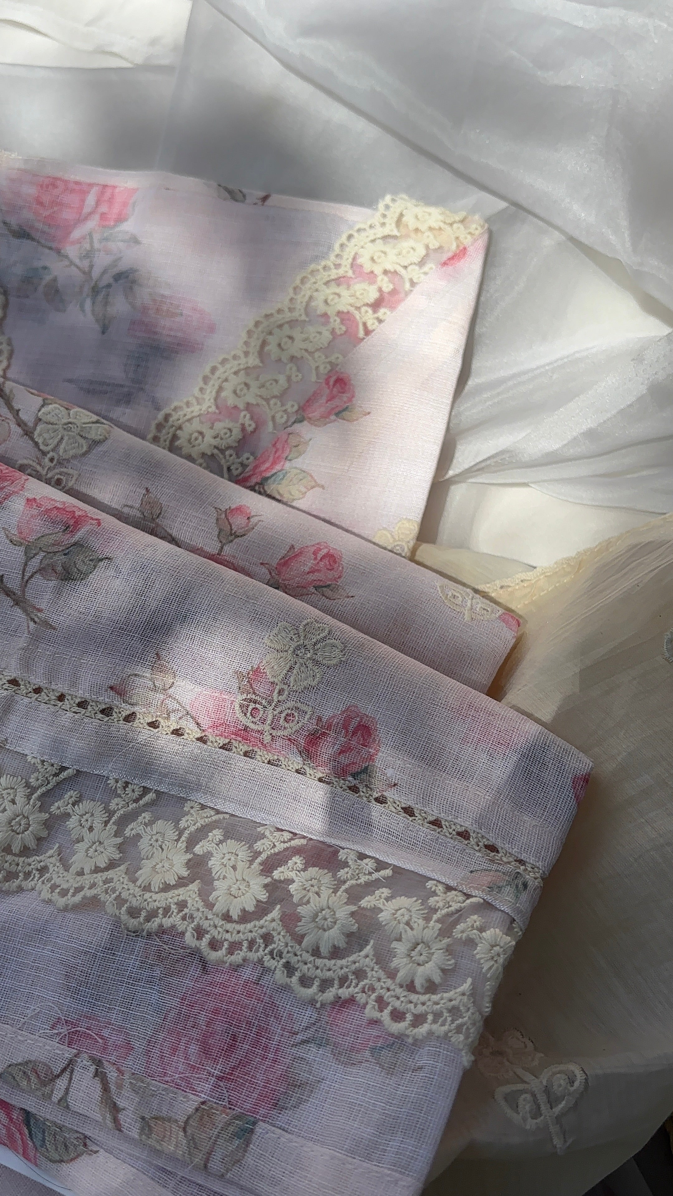 Blue, Green, Pista Green & Peach Linen Cotton Semi stitched salwar set