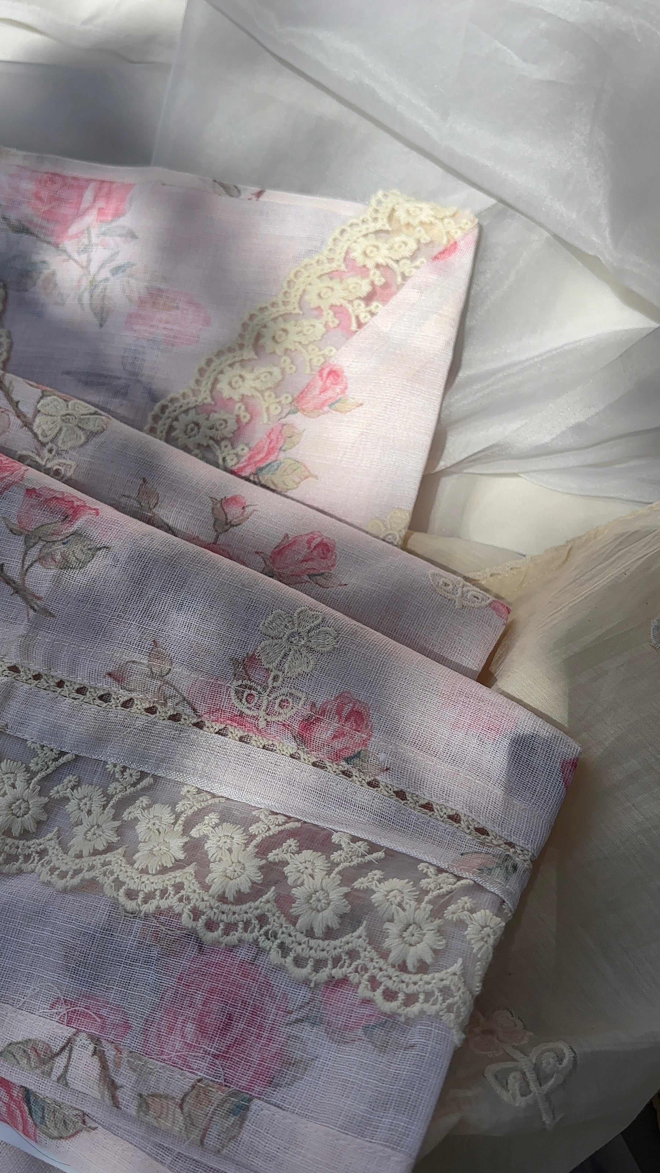 Blue, Green, Pista Green & Peach Linen Cotton Semi stitched salwar set