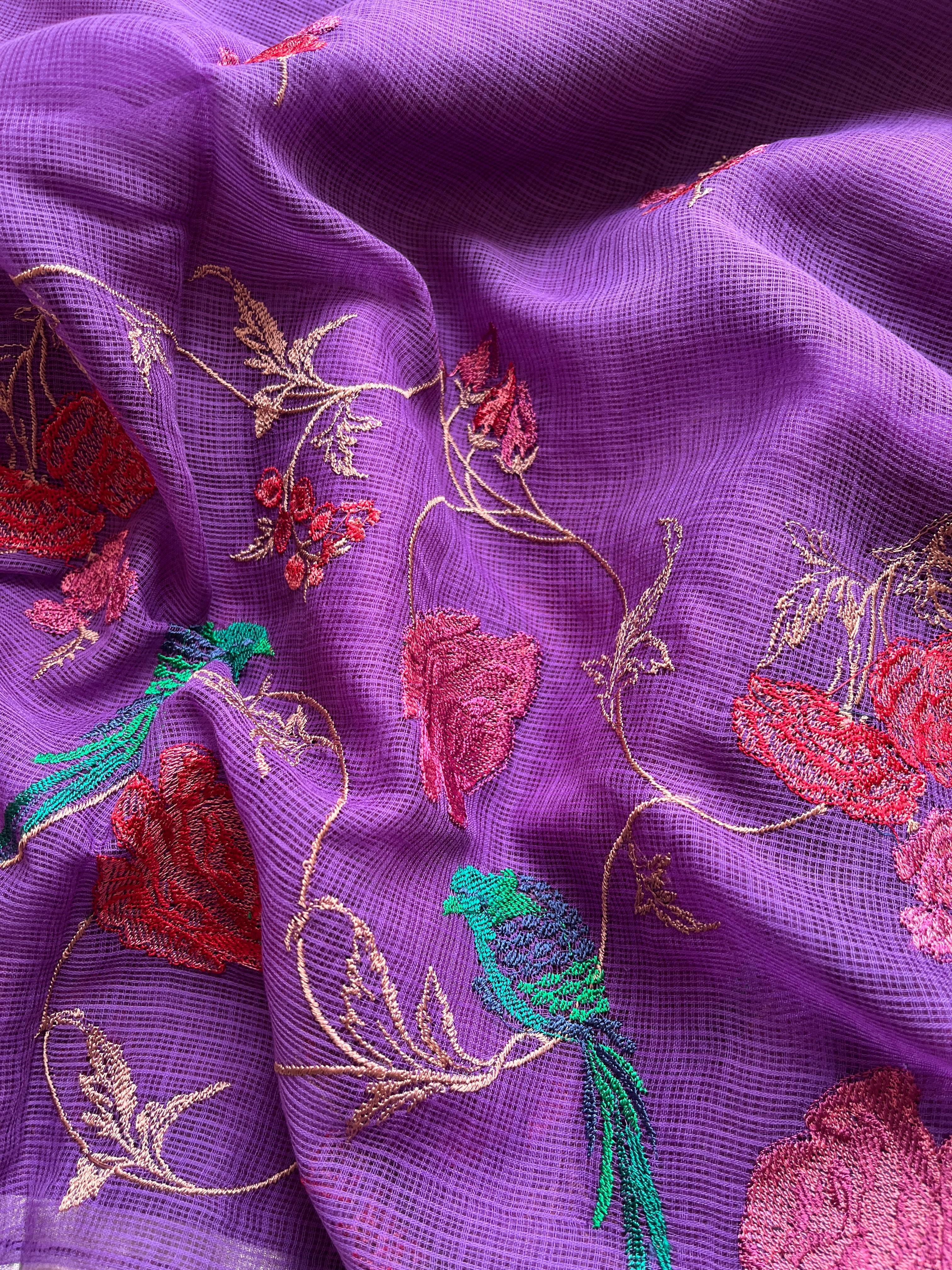 Purple Pure cotton kota saree