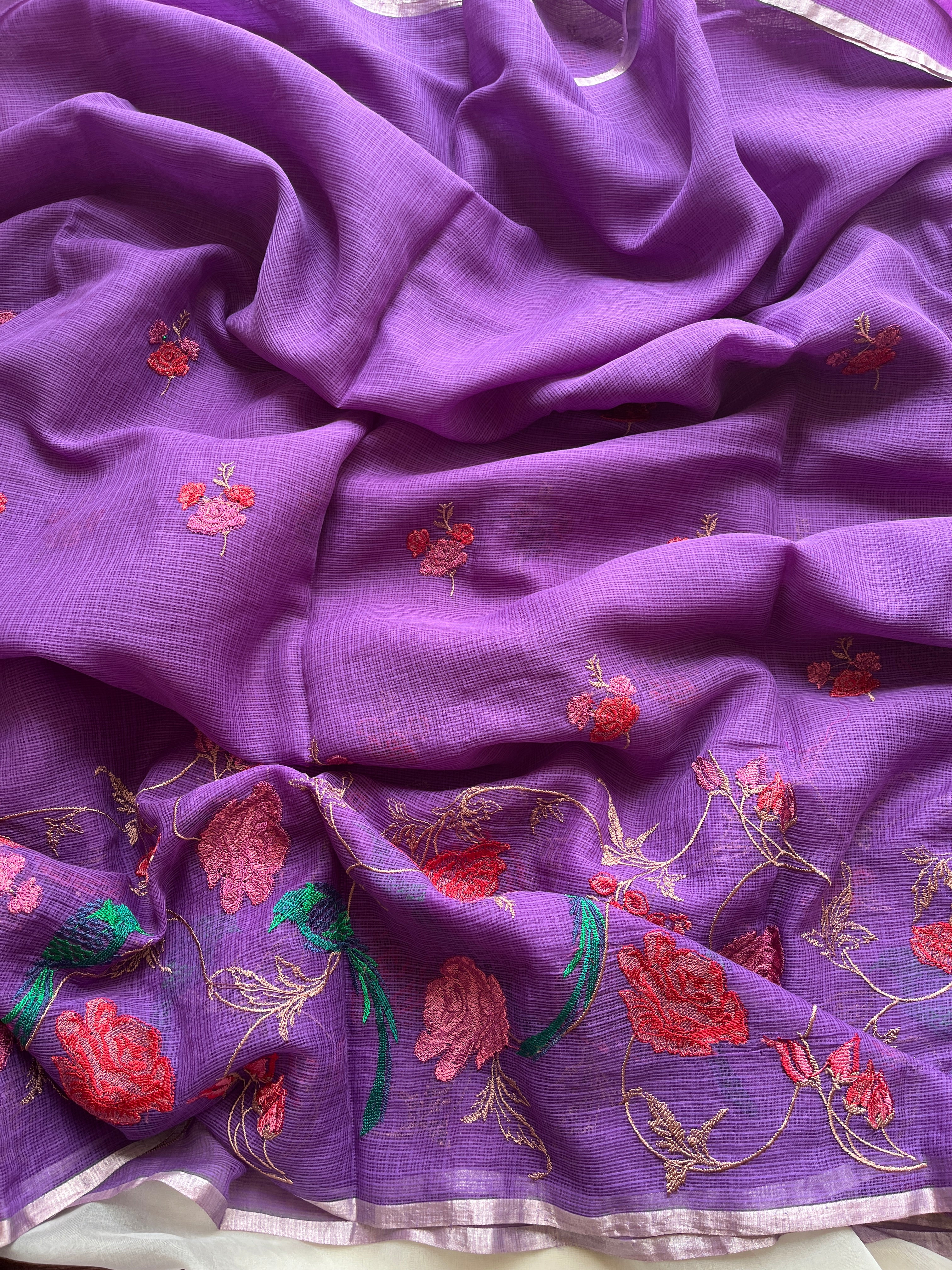 Purple Pure cotton kota saree