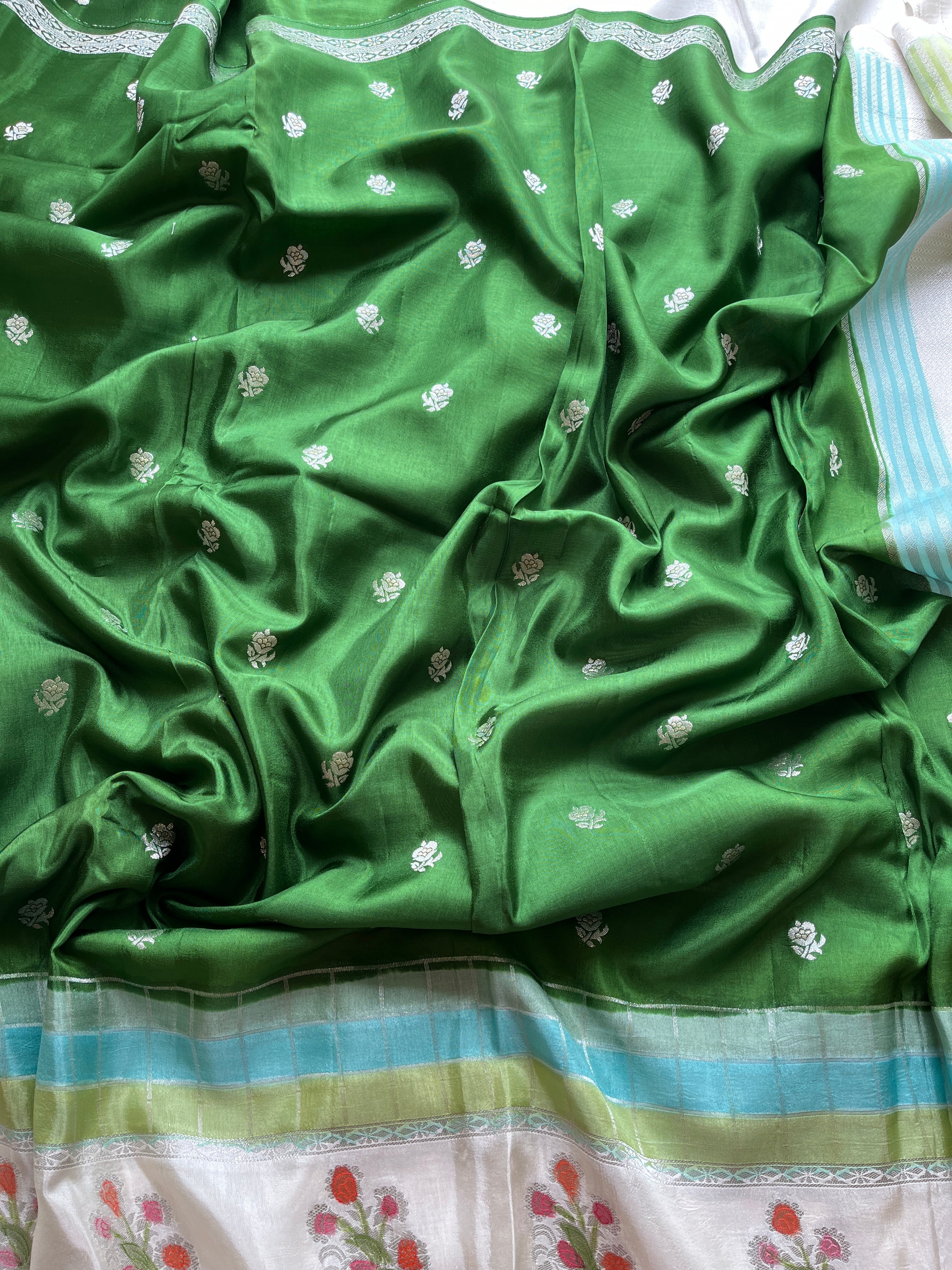 Green Viscose silk saree