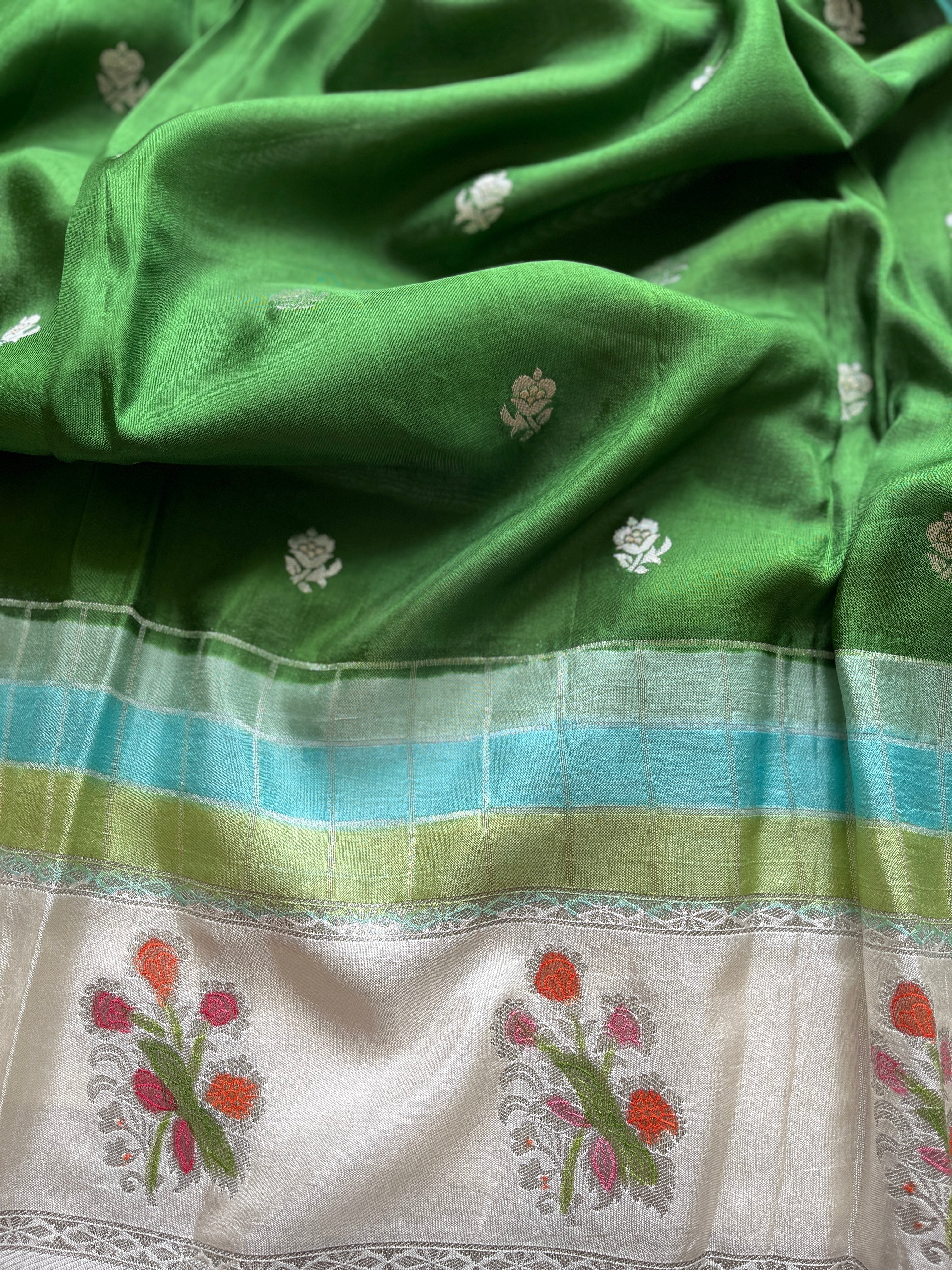 Green Viscose silk saree