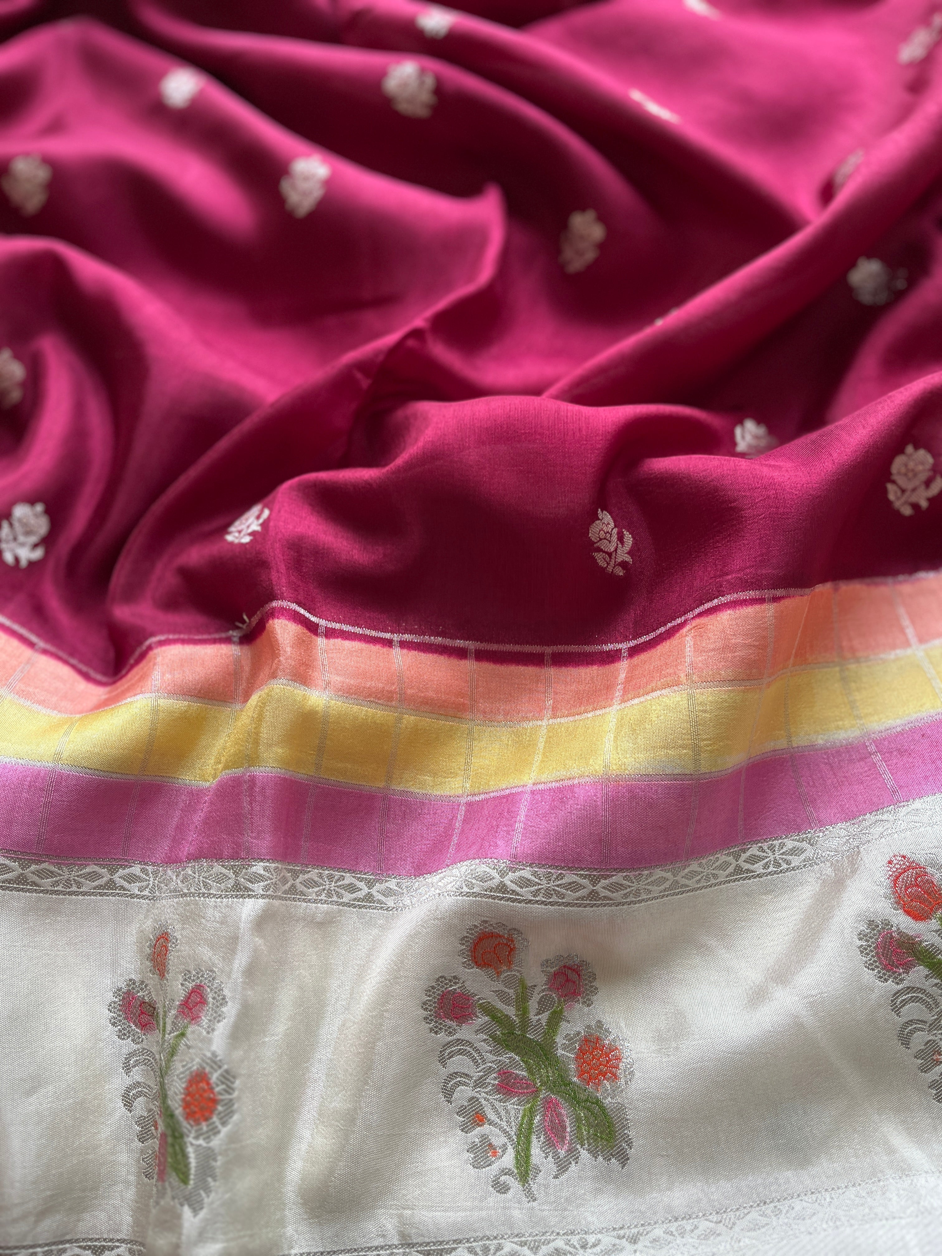 Berry Viscose silk saree