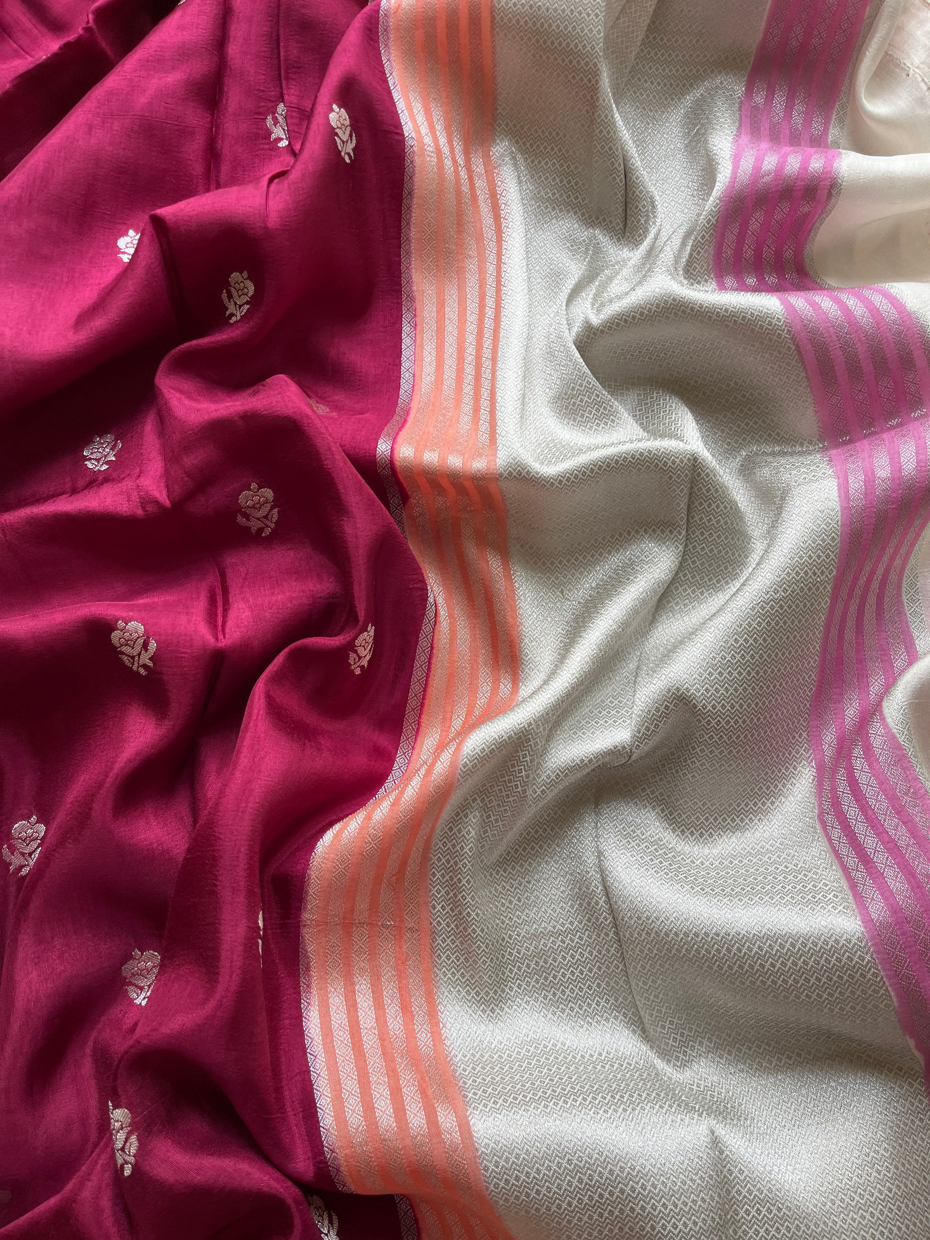 Berry Viscose silk saree