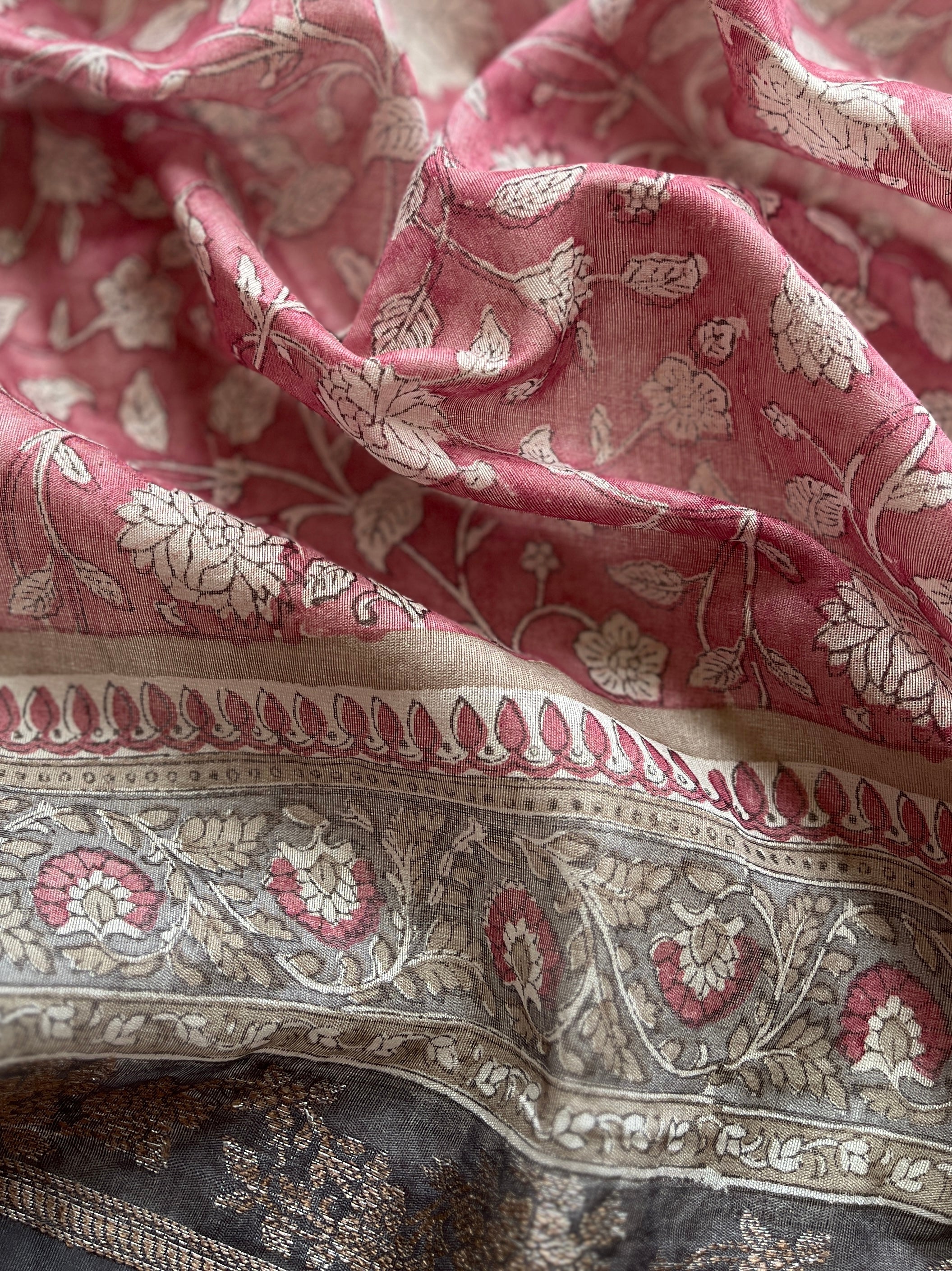 Pink Kota Chanderi saree