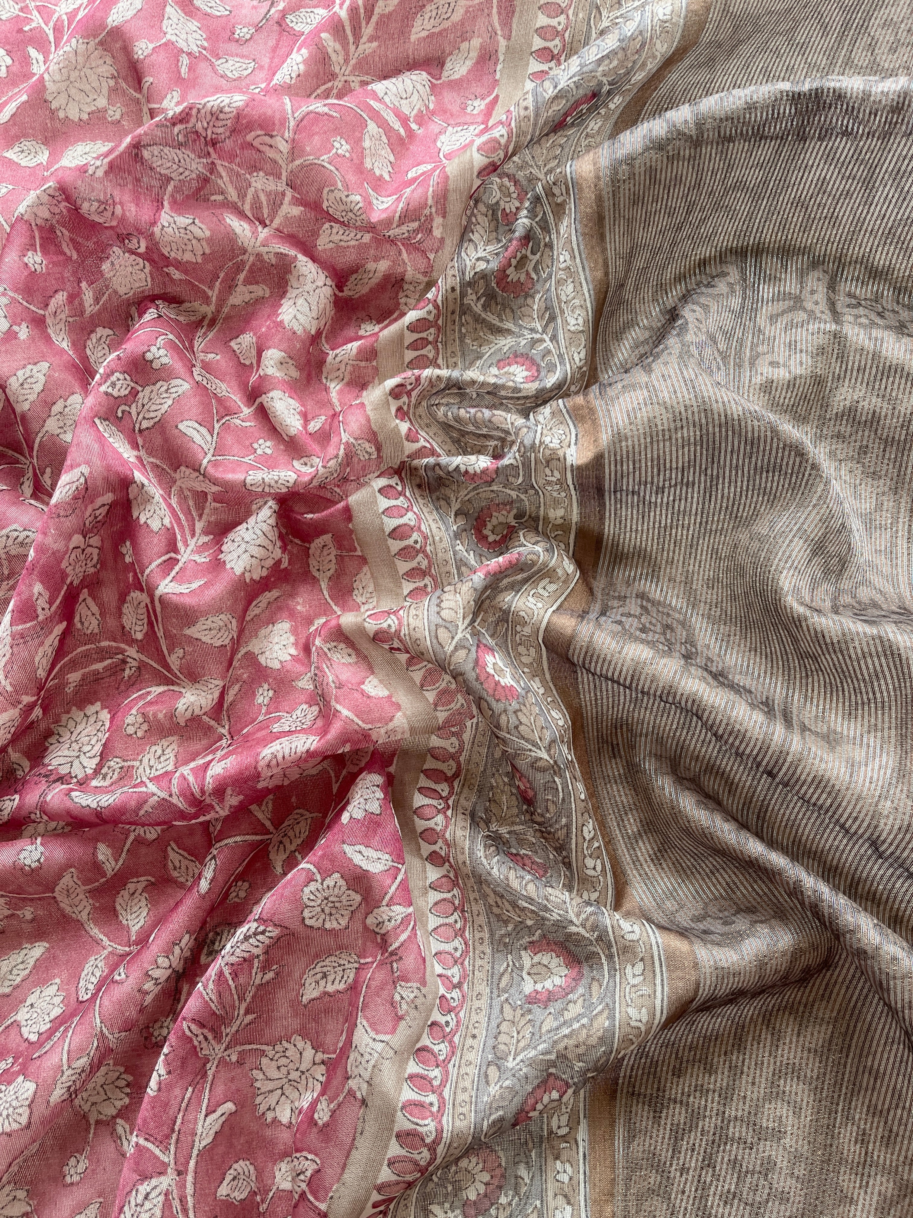 Pink Kota Chanderi saree