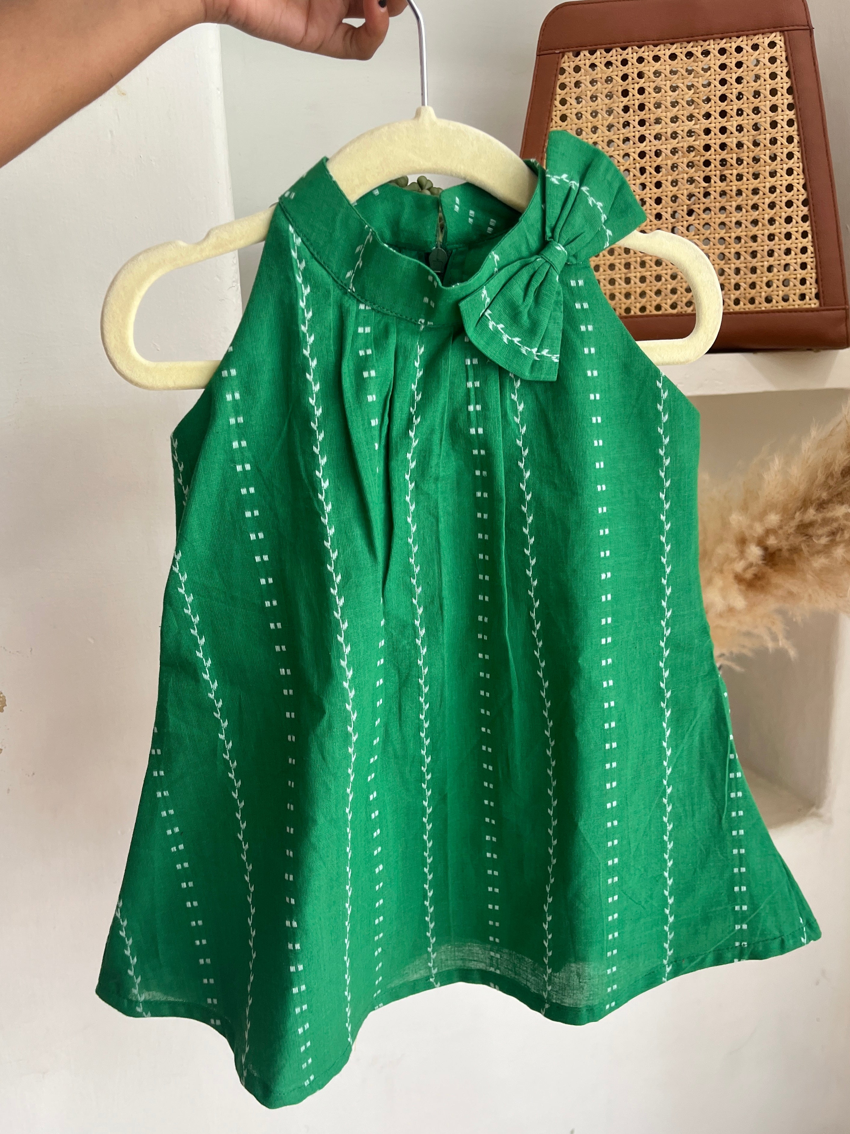 Green Cotton Bow Co-ord set