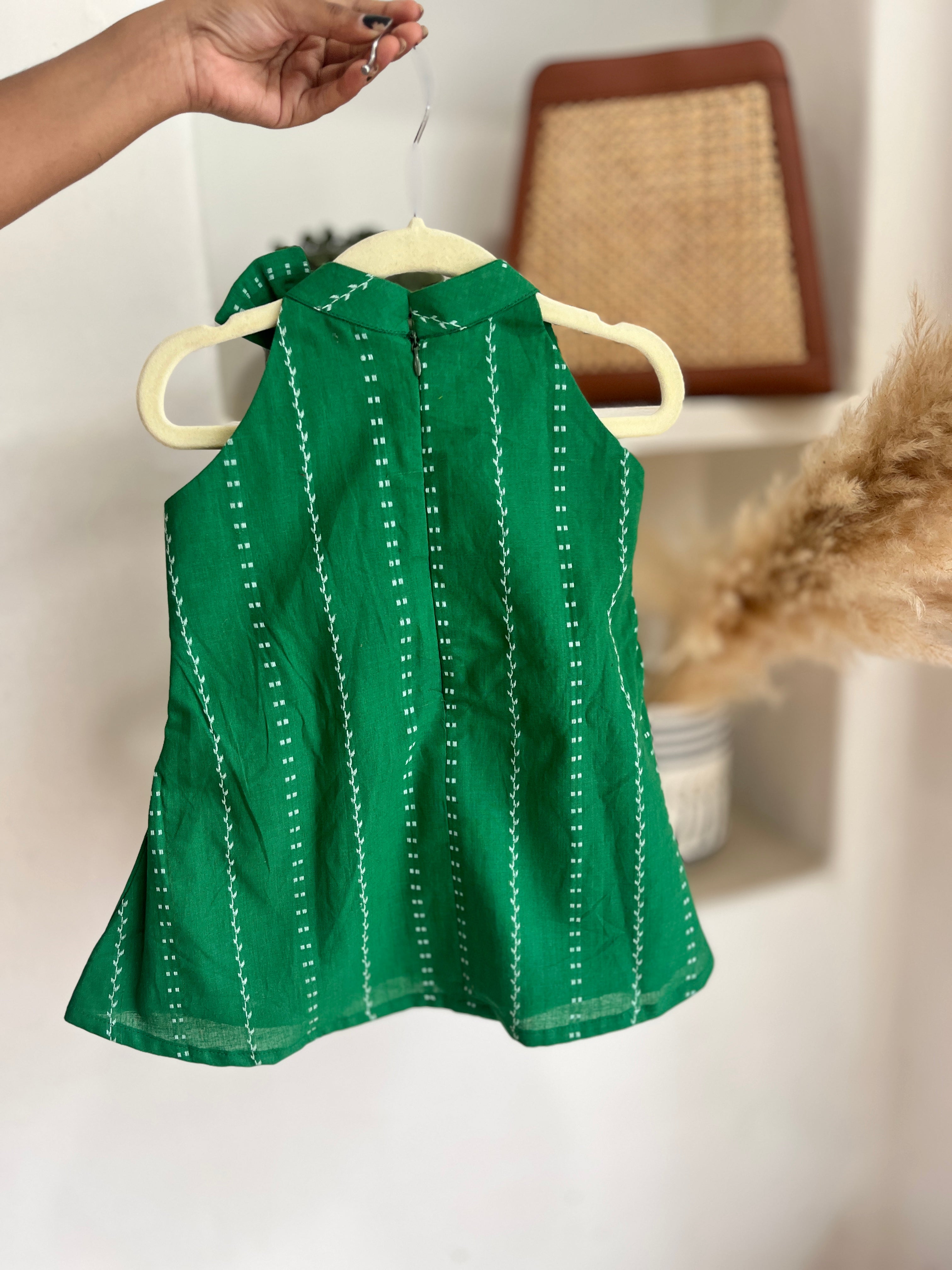 Green Cotton Bow Co-ord set