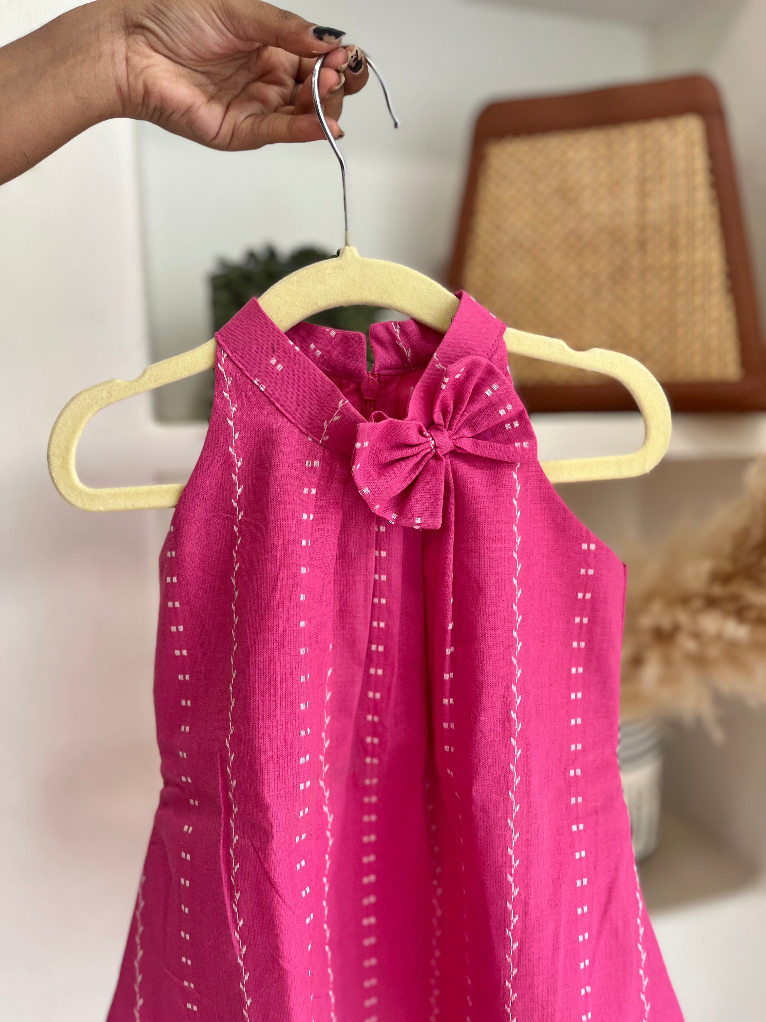 Pink Cotton Bow Co-ord set