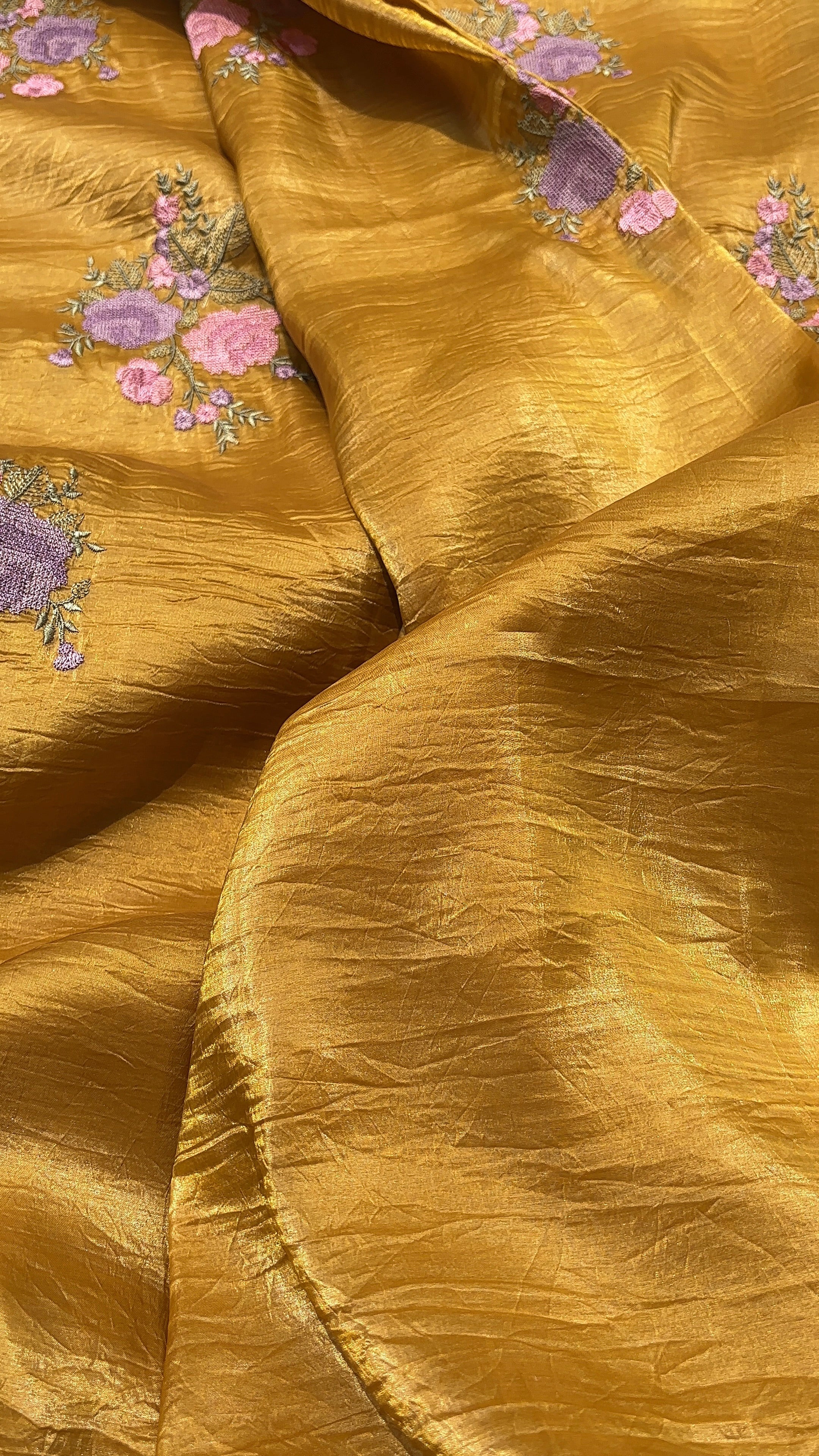 Mustard Organza Saree