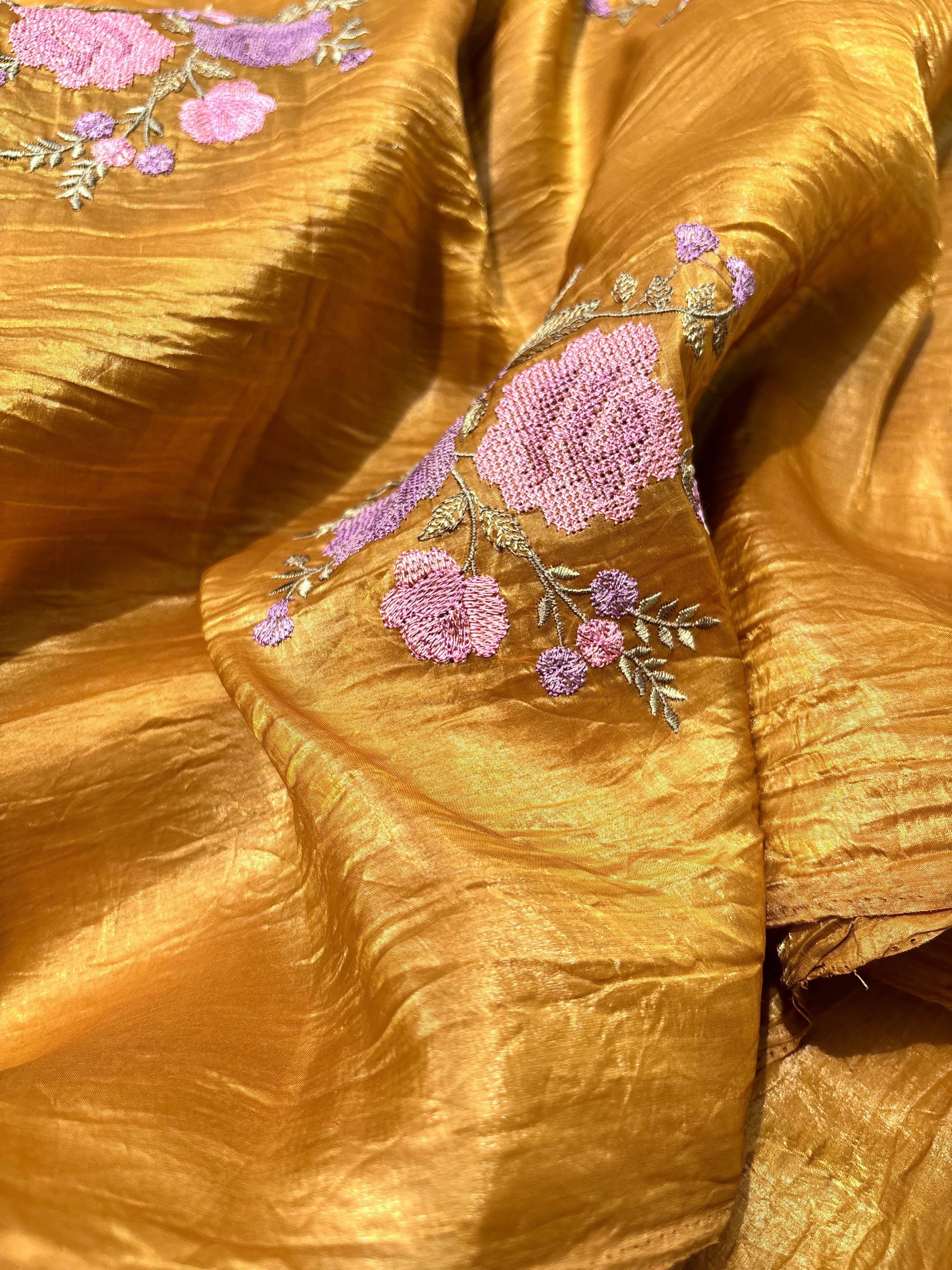 Mustard Organza Saree