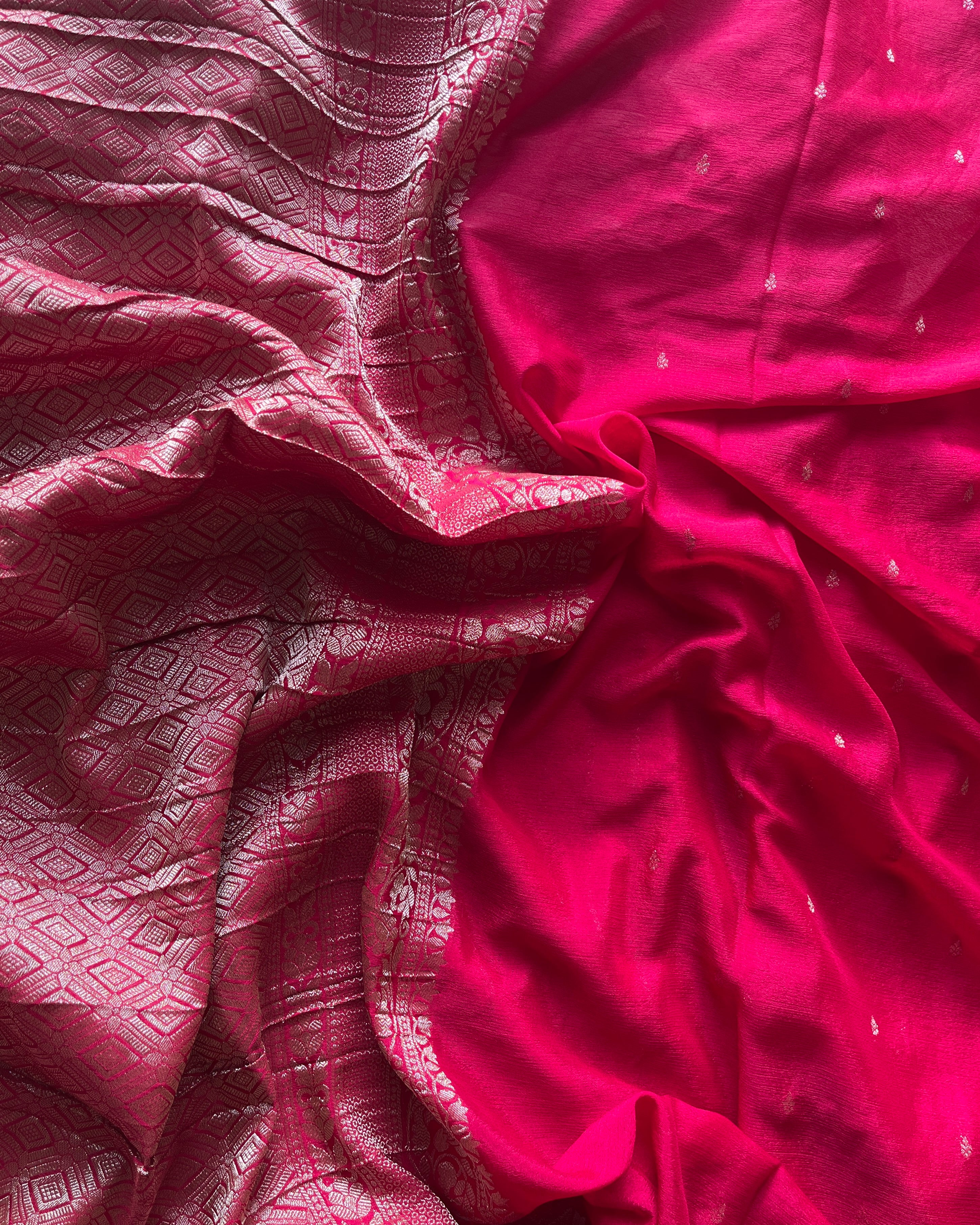 Pink Chiffon Silk Saree