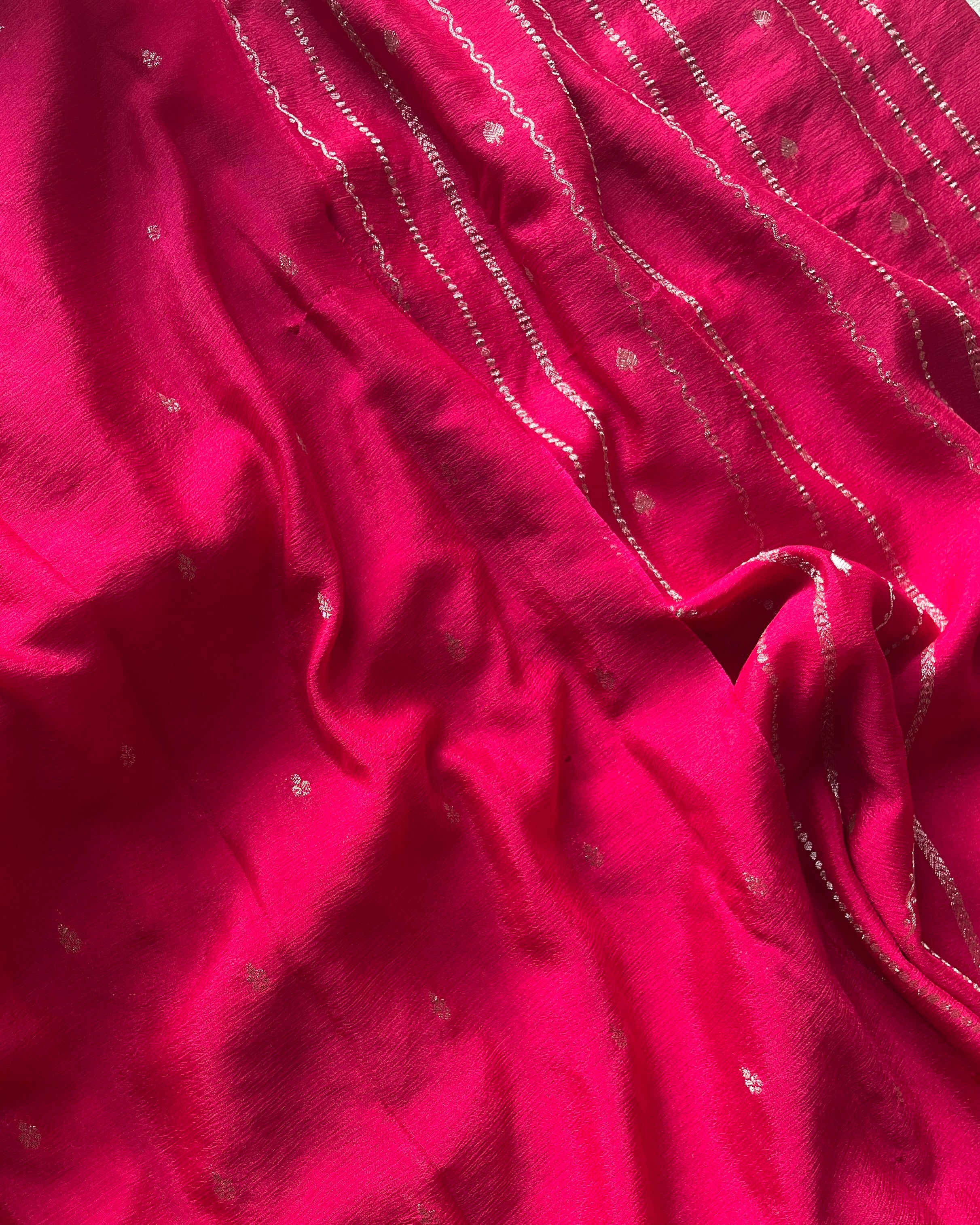 Pink Chiffon Silk Saree