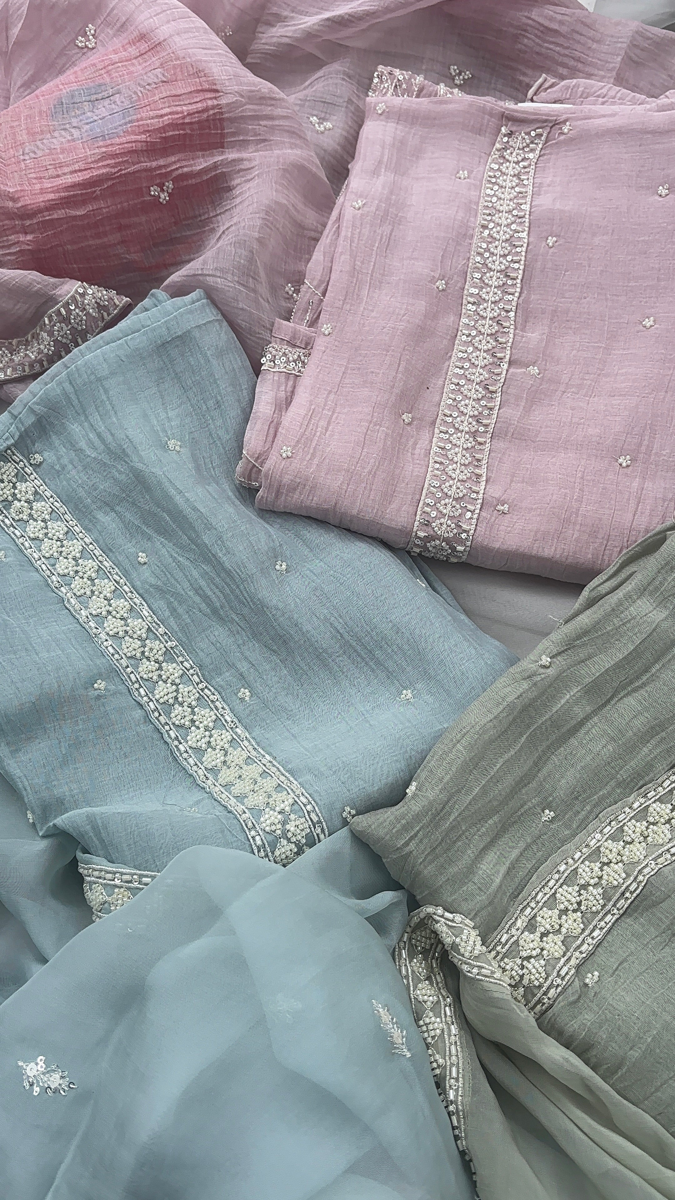 Blue Pure Mul Chanderi Unstitched salwar