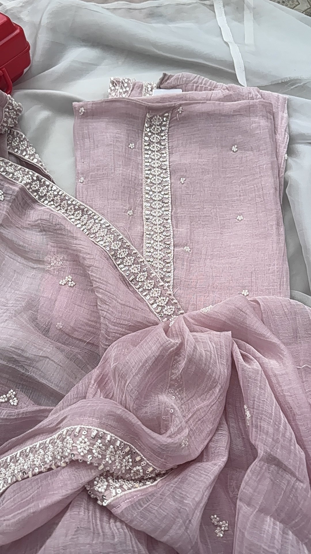 Pink Pure Mul Chanderi Unstitched salwar