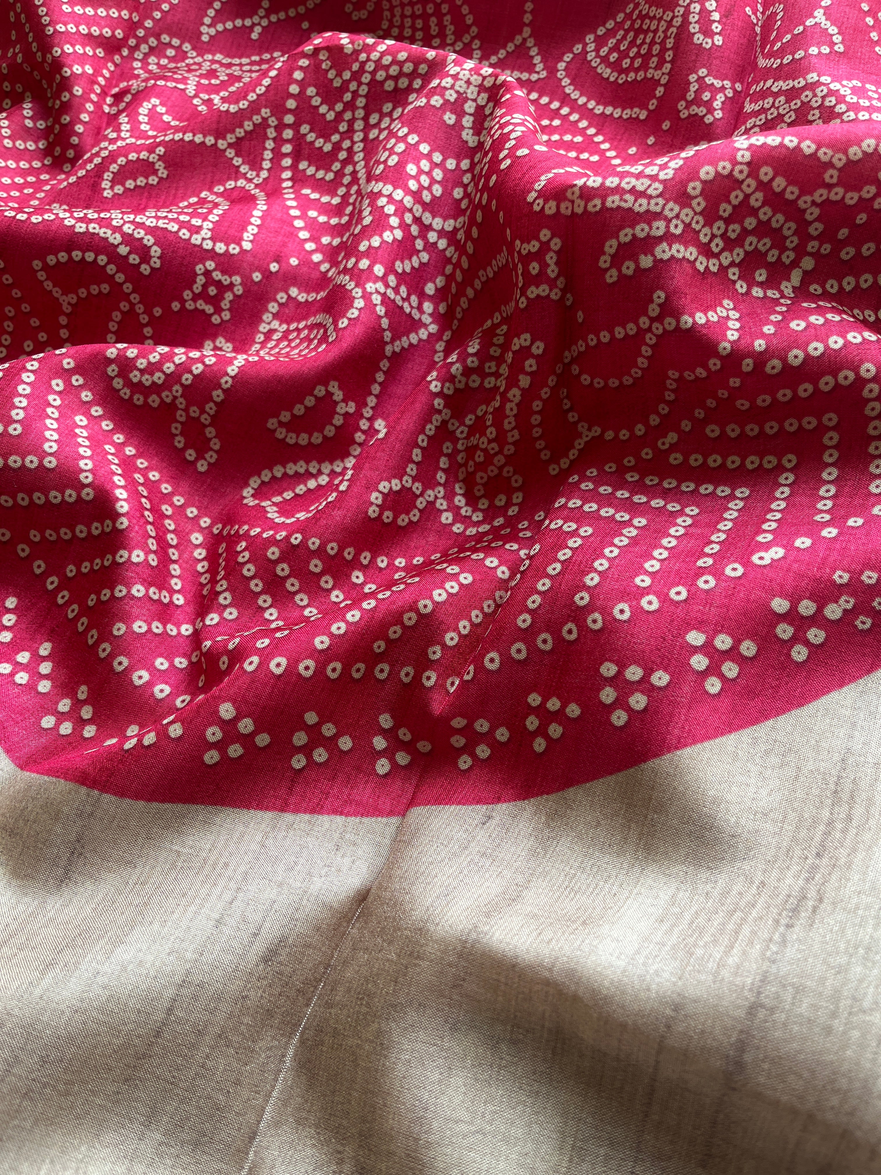 Pink Striped art tussar silk saree