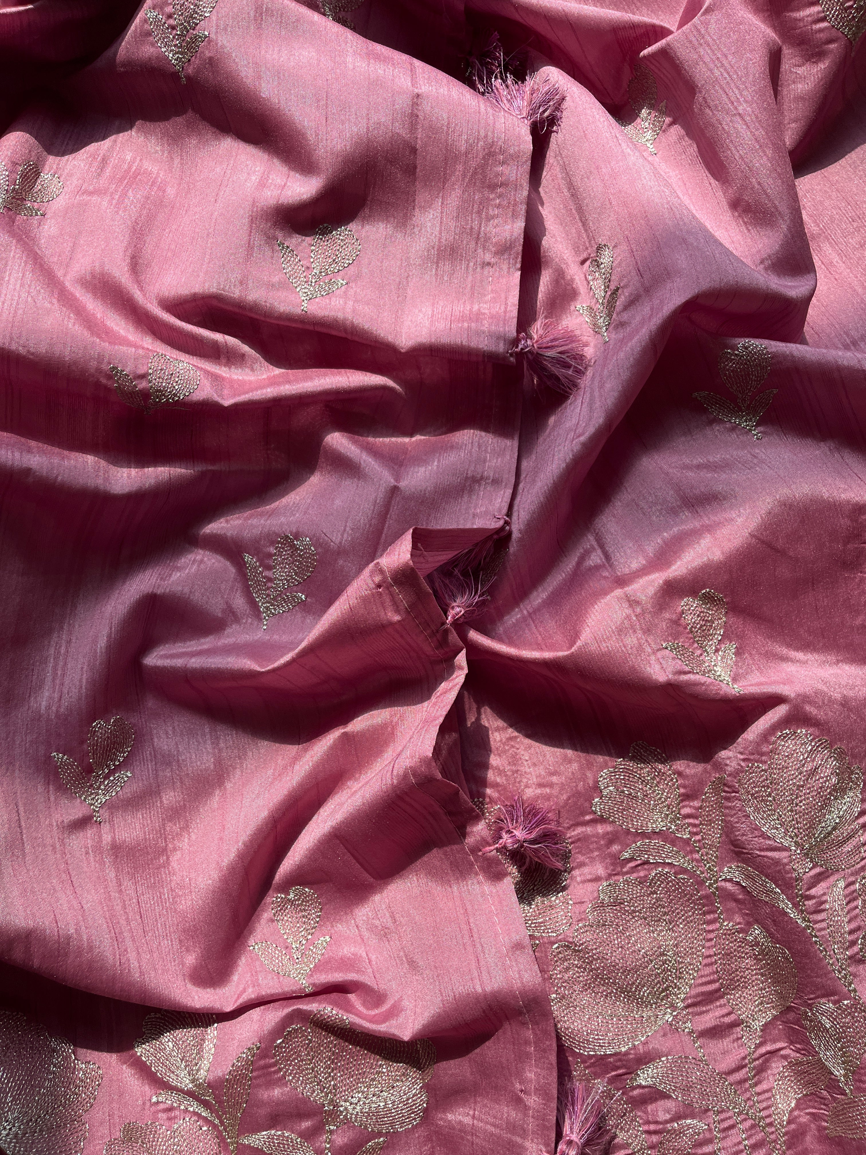 Onion Art Tussar Saree