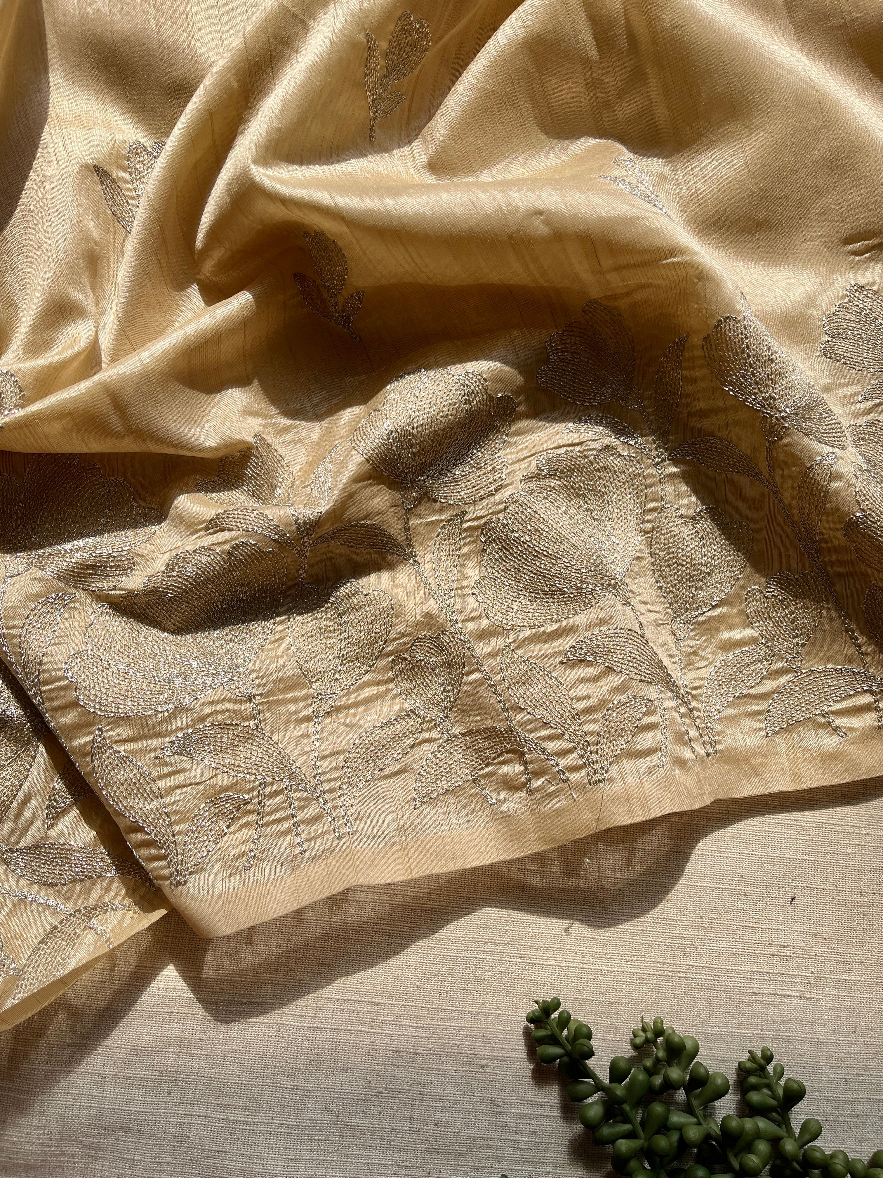 Cream Art Tussar Saree