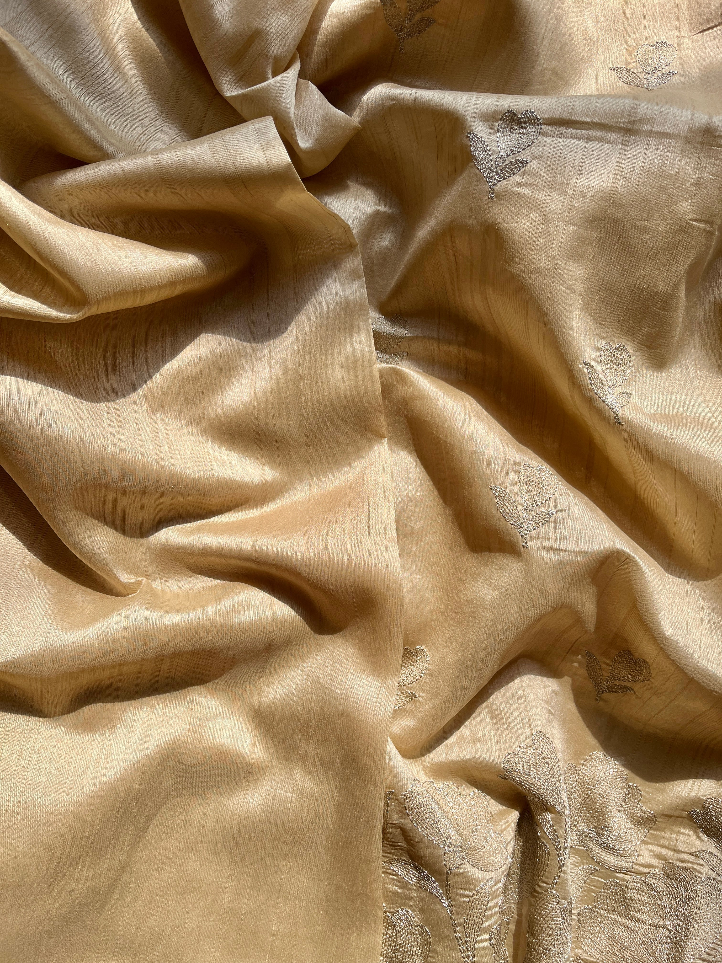 Cream Art Tussar Saree