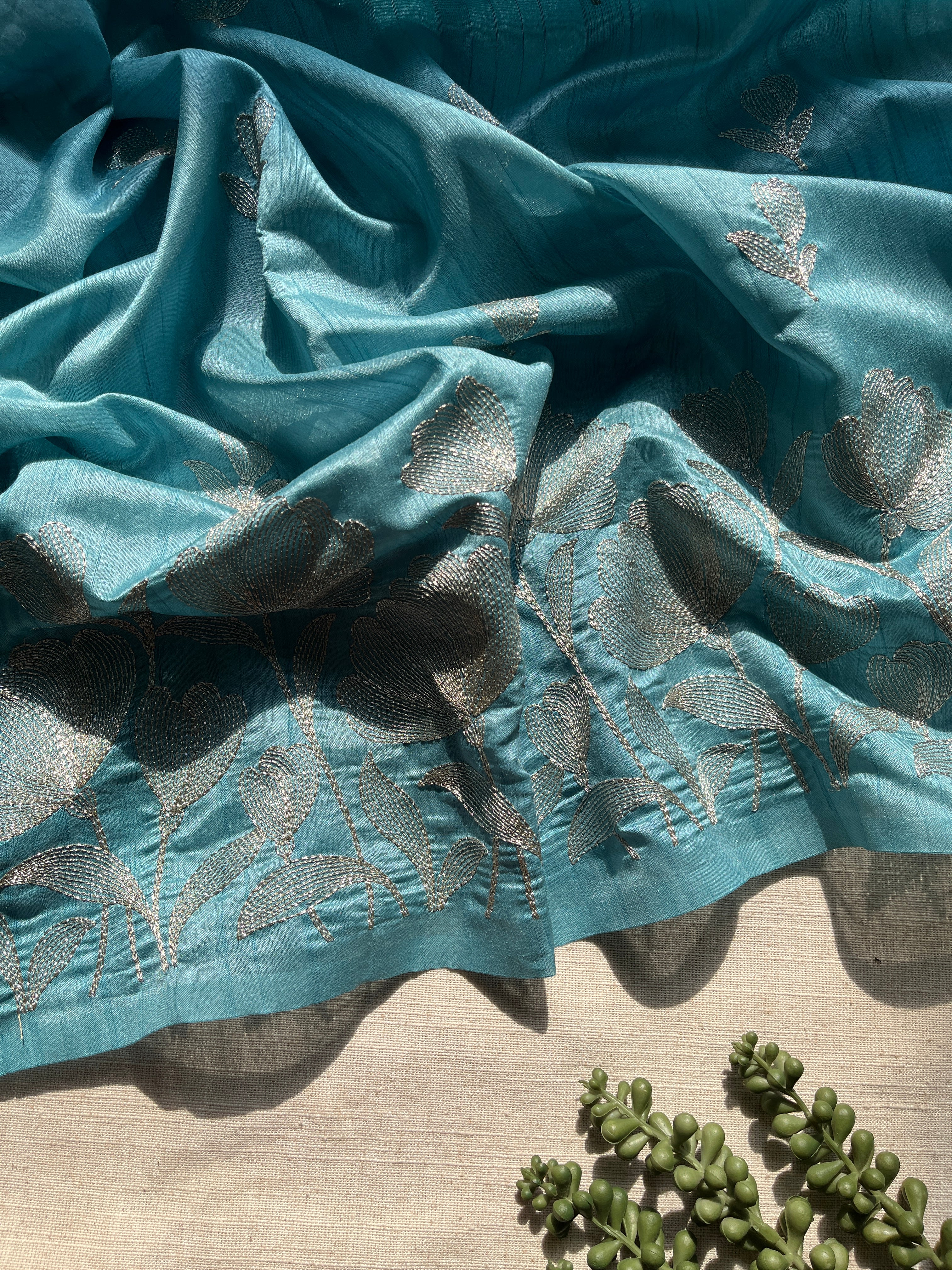 Blue Art Tussar Saree