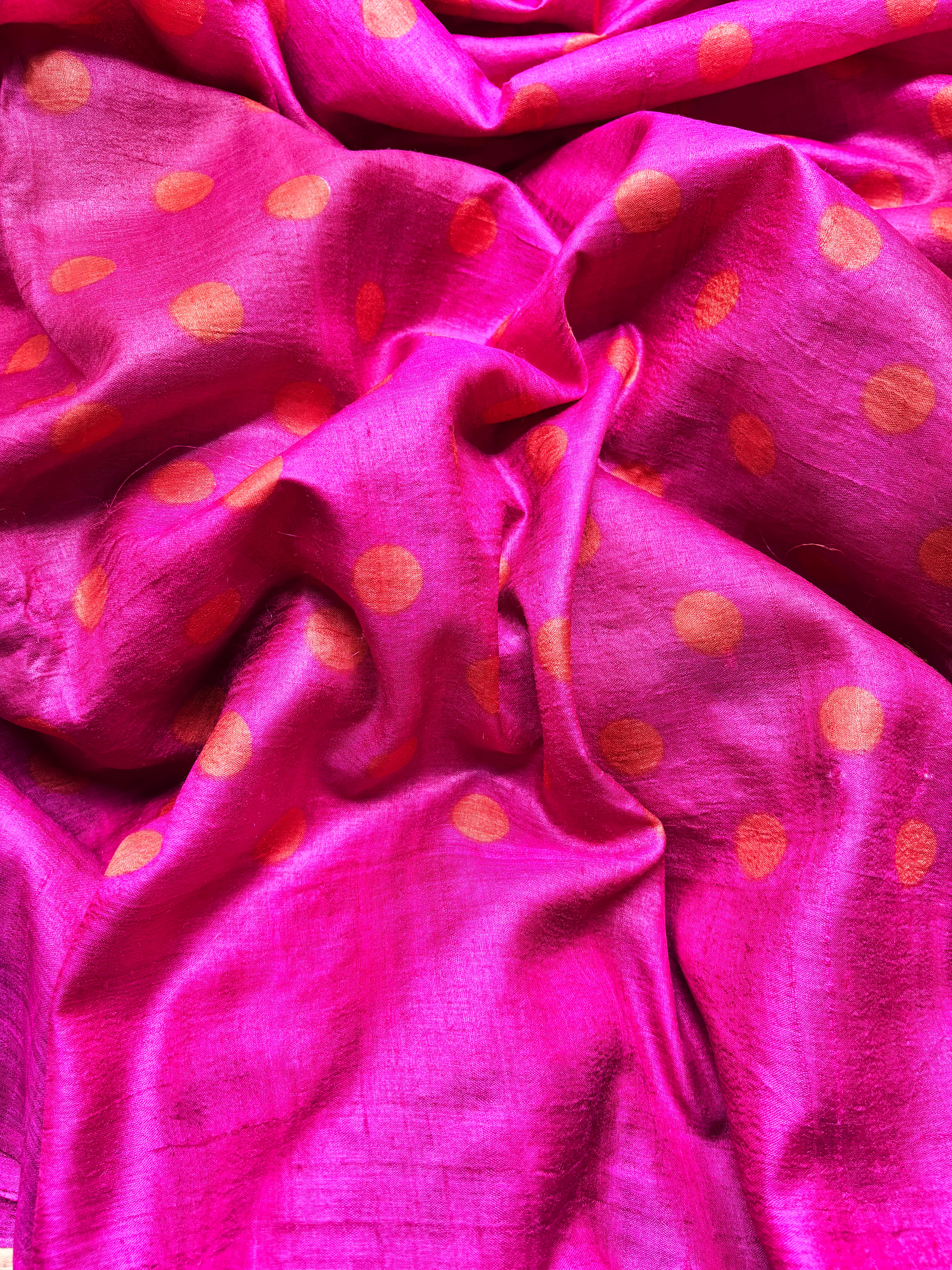 Pink Tussar Saree