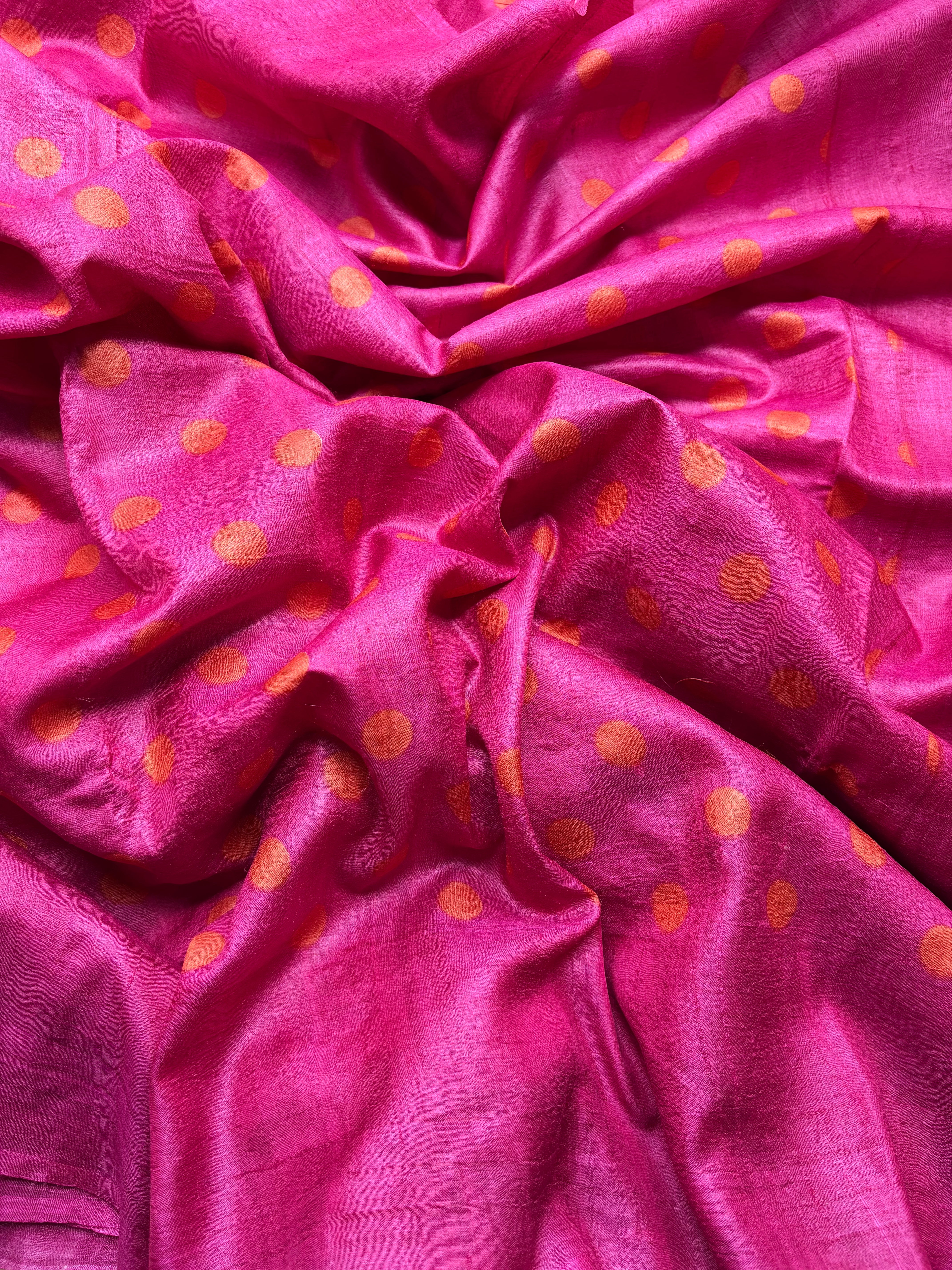 Pink Tussar Saree