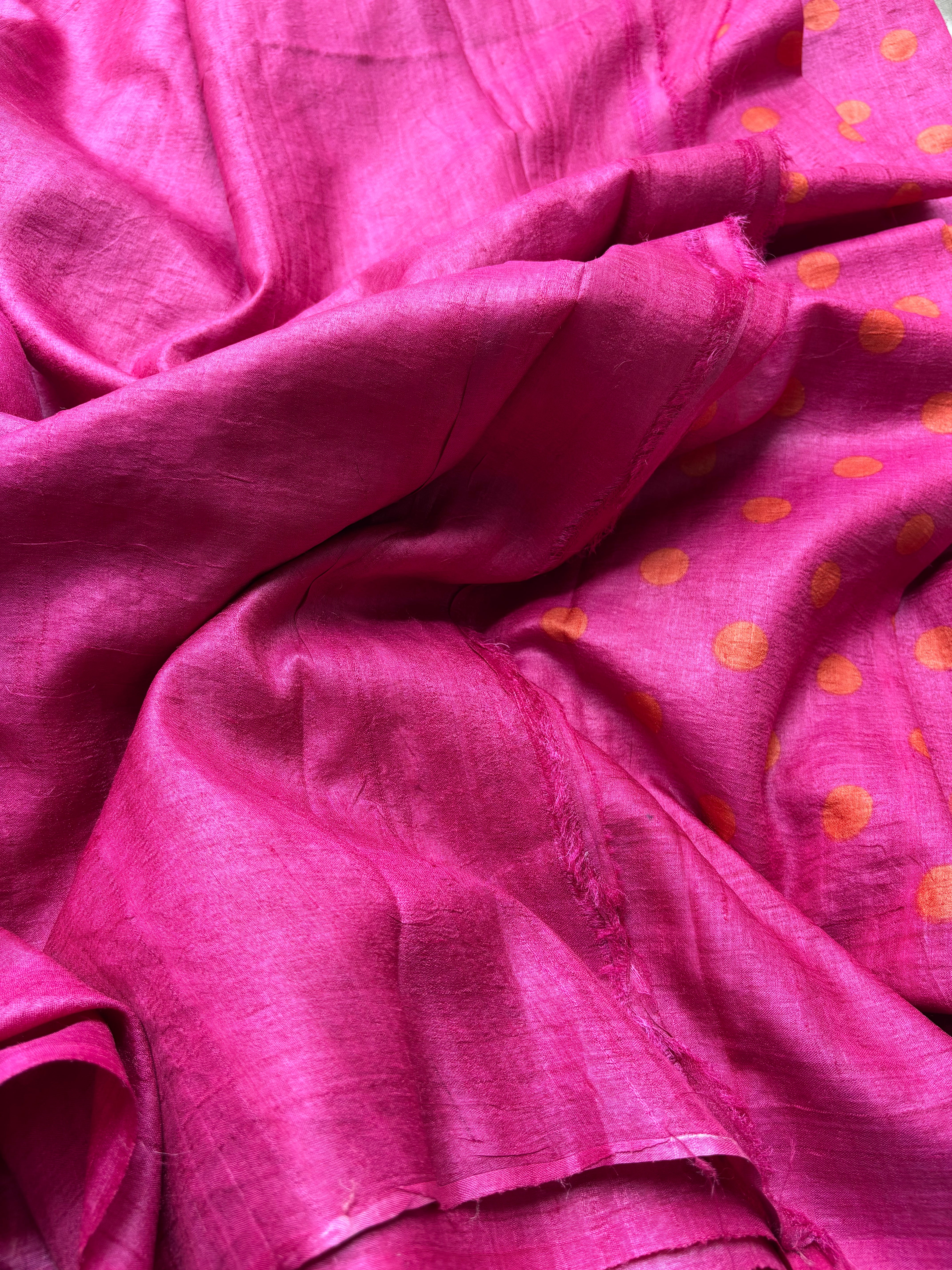 Pink Tussar Saree