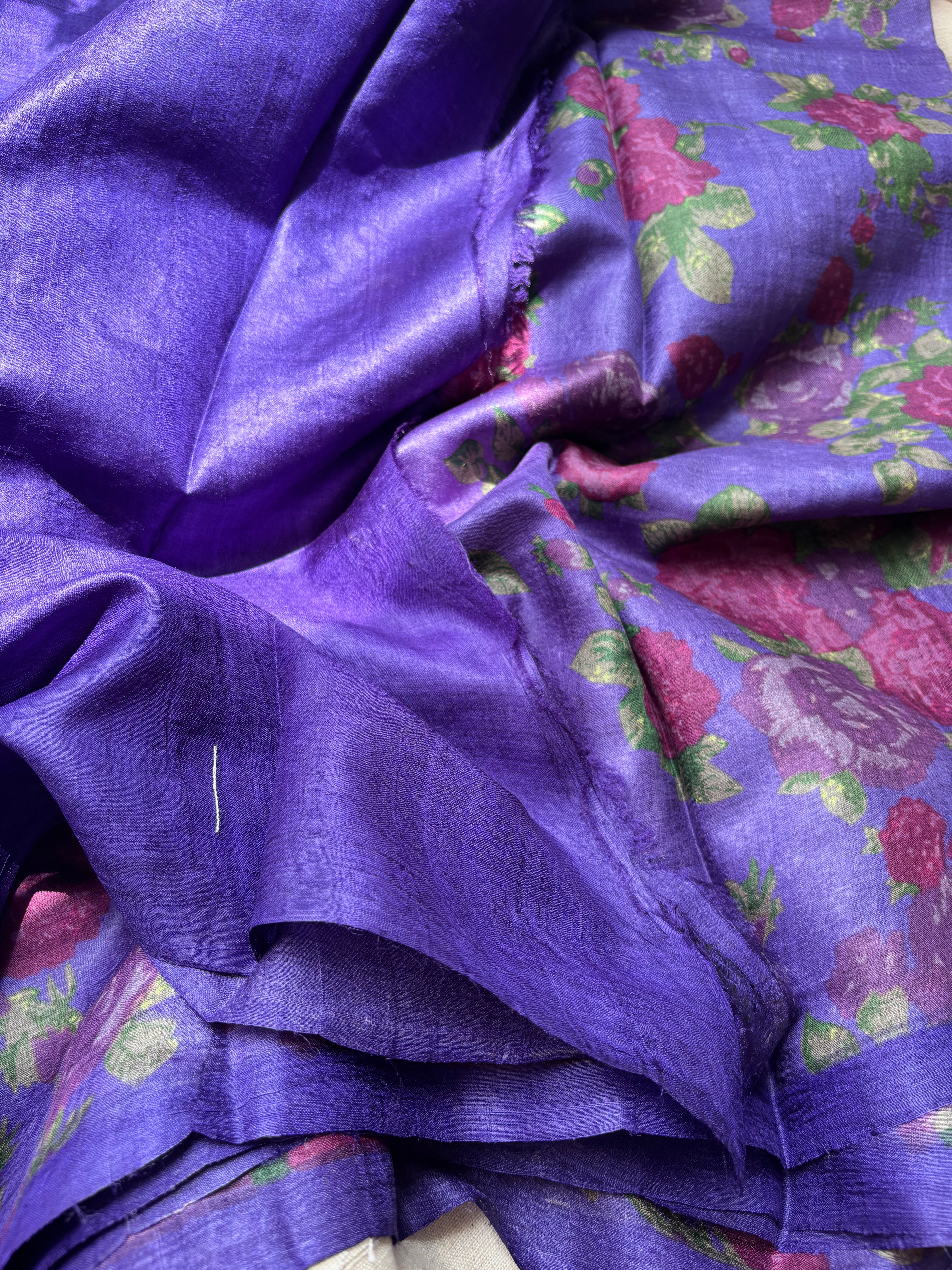 Purple Tussar Saree