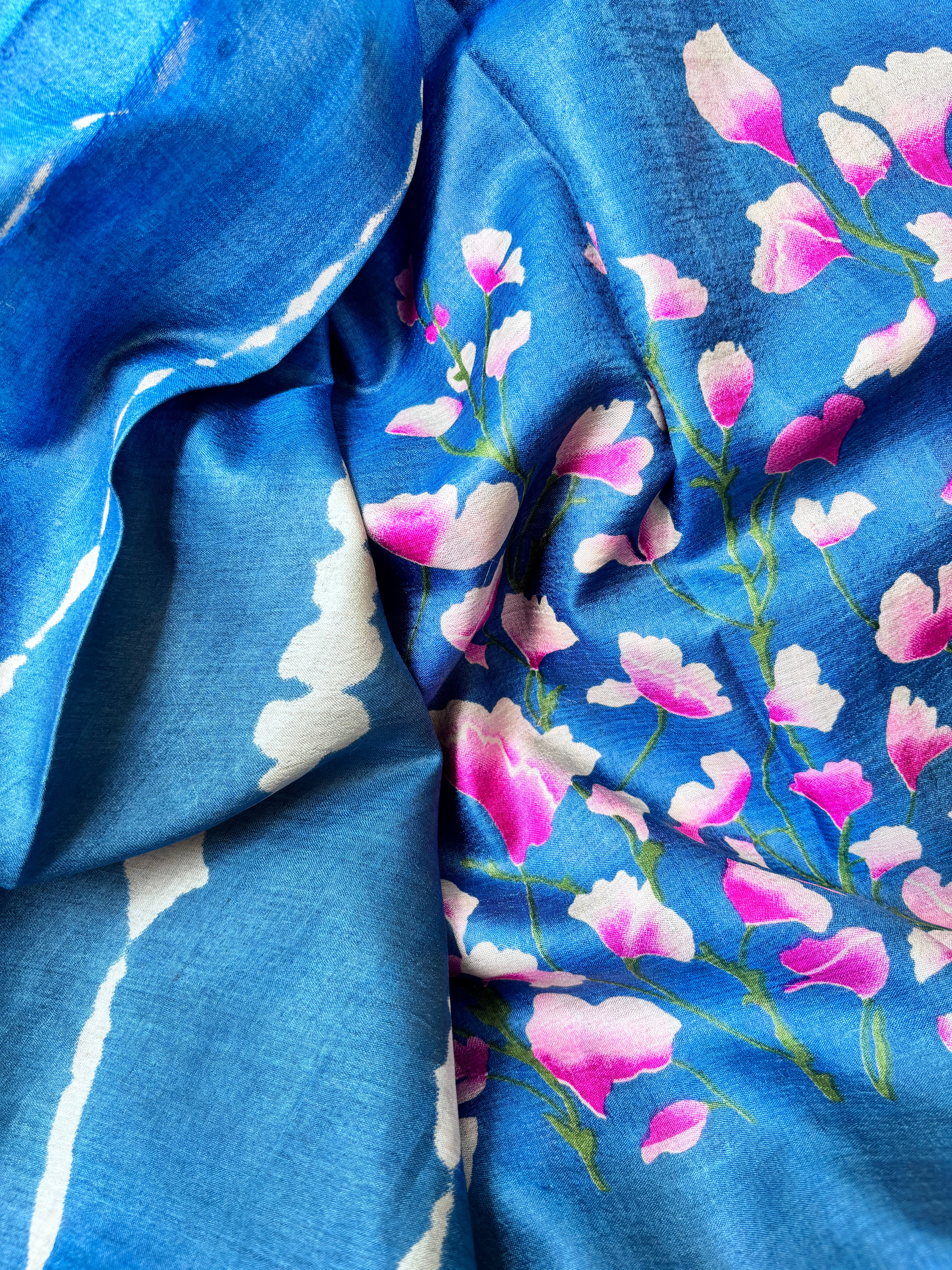 Blue Tussar Saree