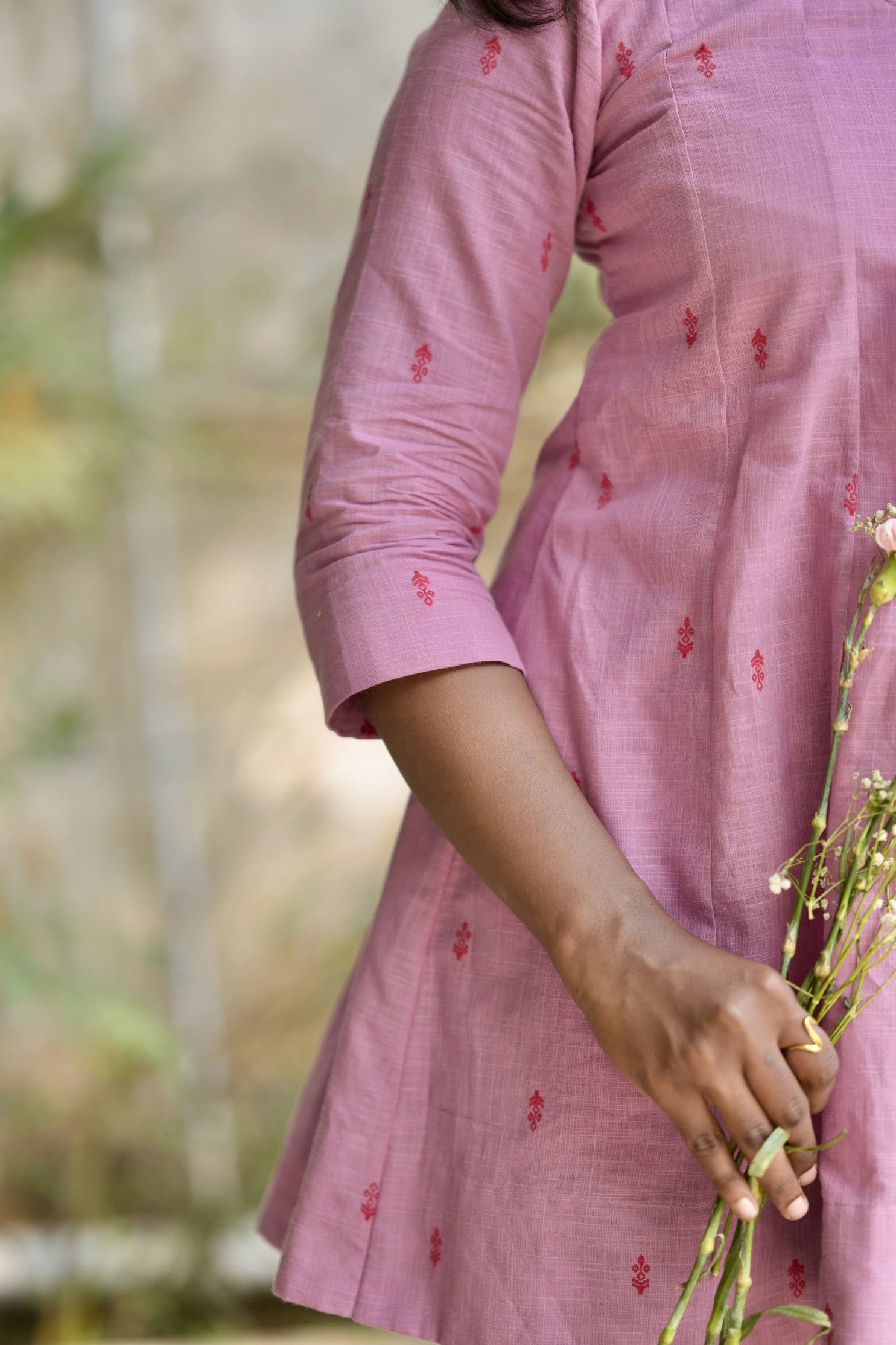 Dusty Pink cotton short kurta