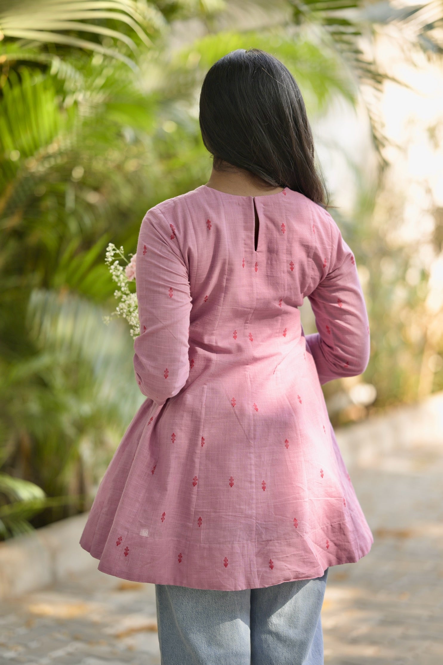 Dusty Pink cotton short kurta