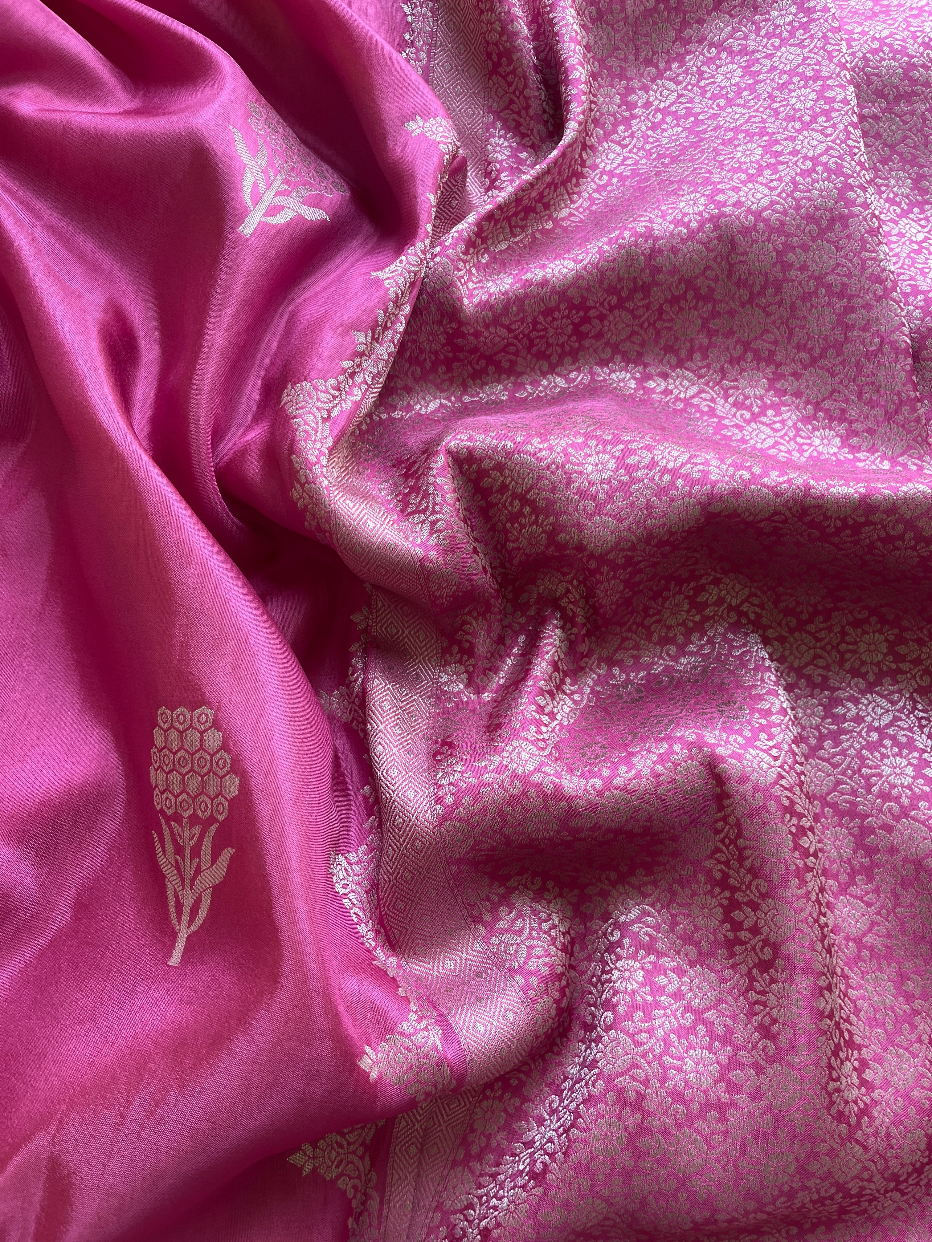 Pink Satin viscose silk