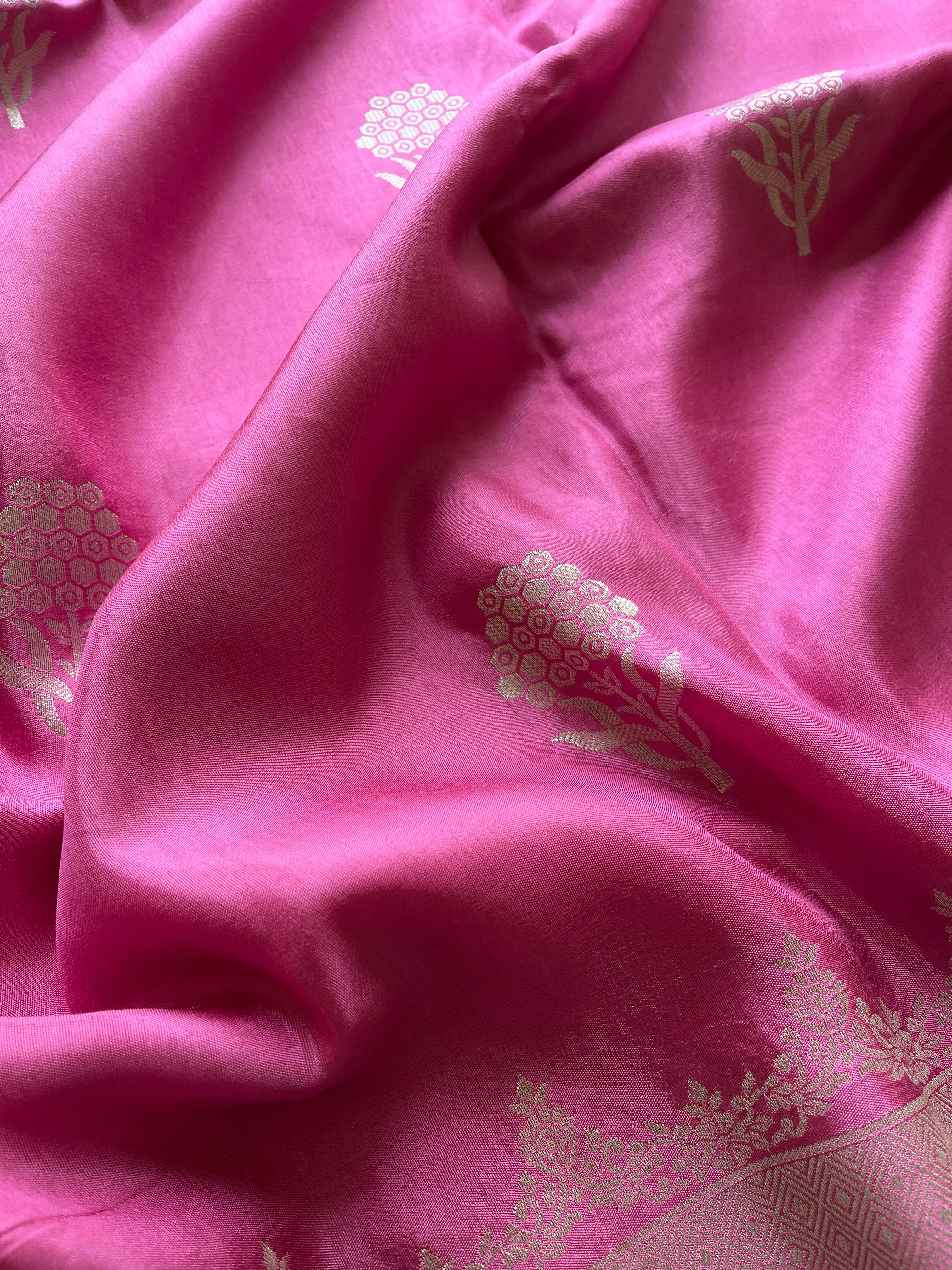 Pink Satin viscose silk