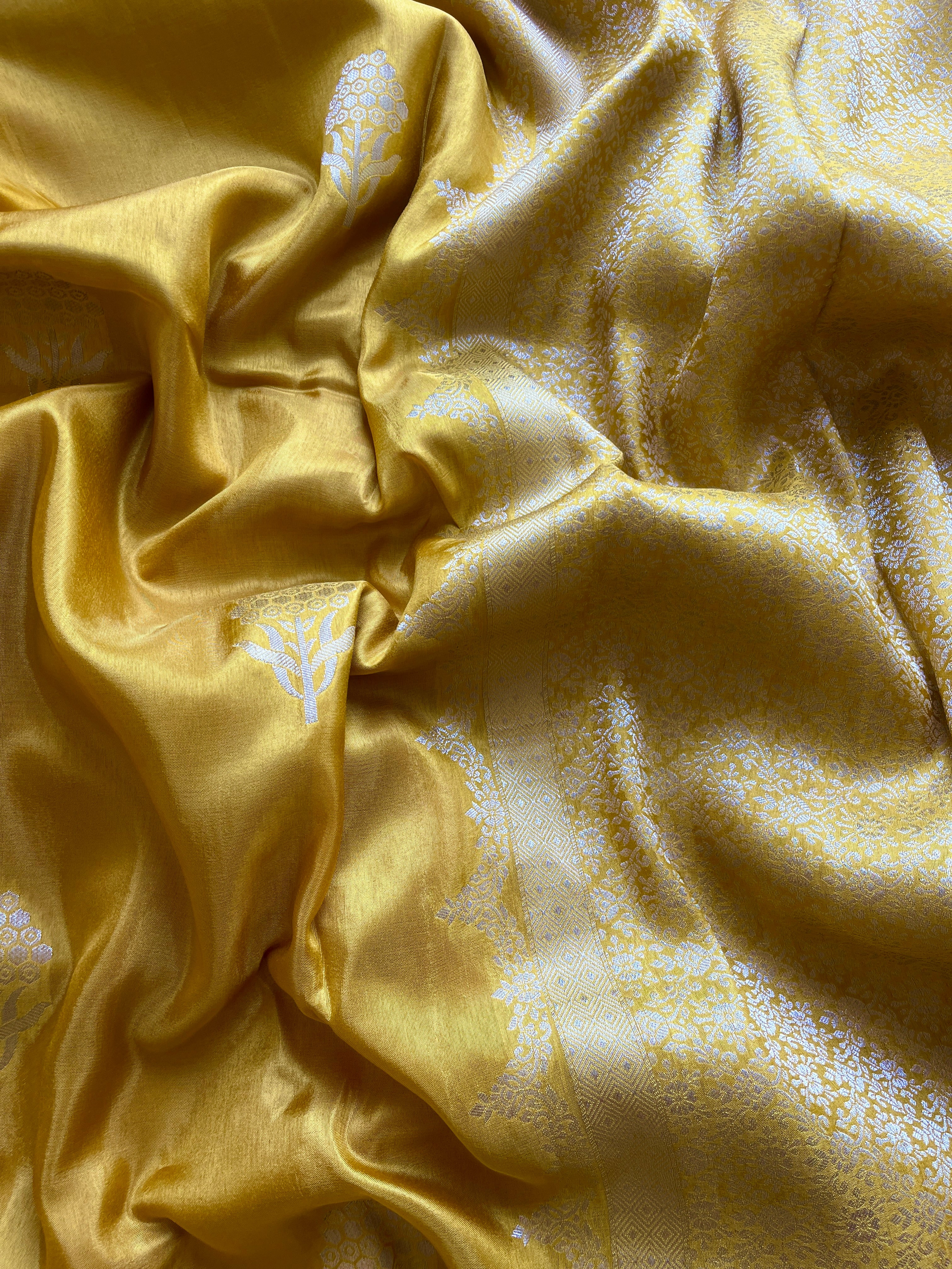 Yellow Satin viscose silk
