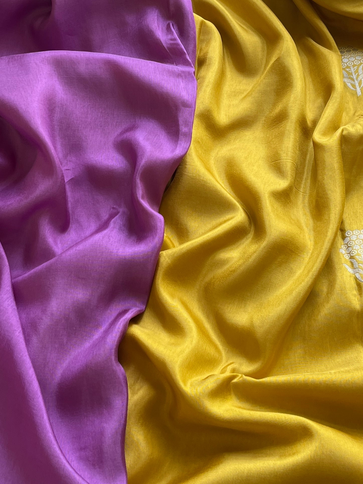 Yellow Satin viscose silk
