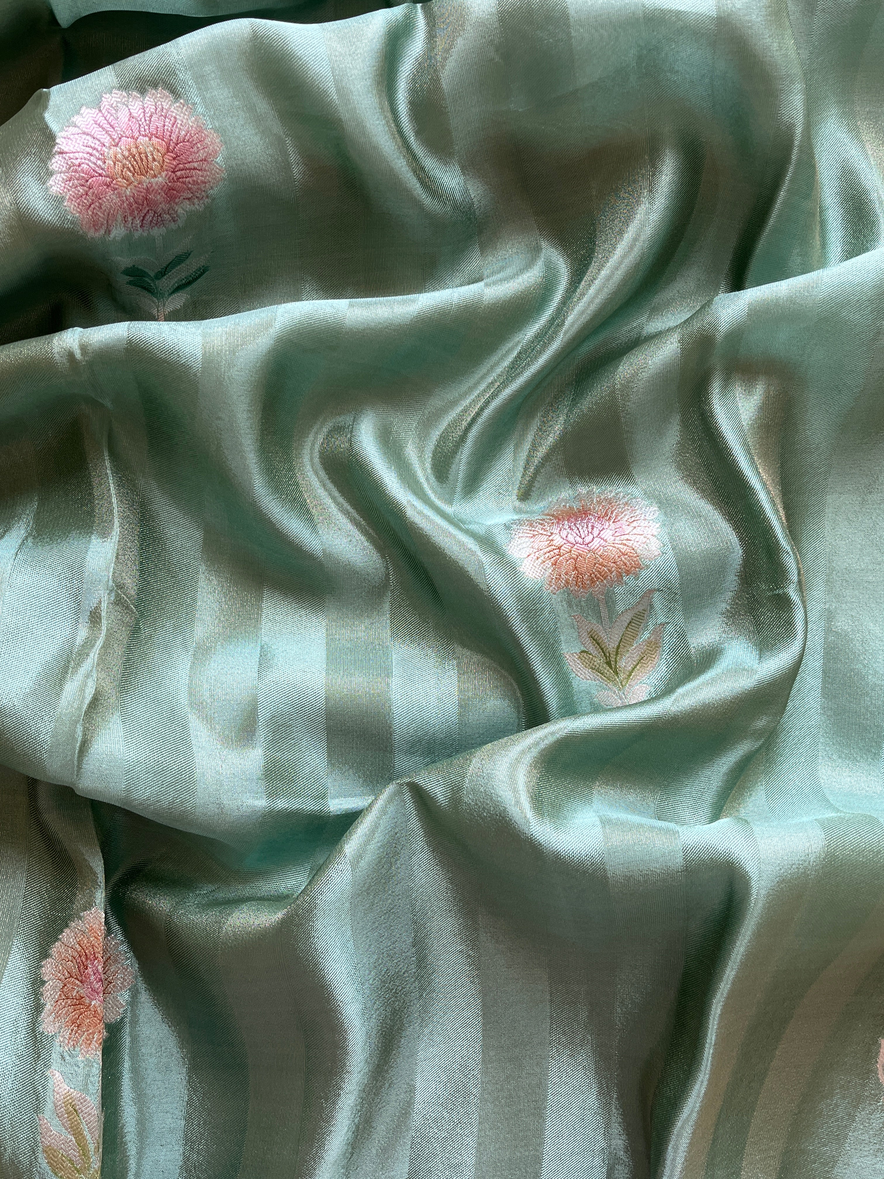 Green Viscose Tissue Saree
