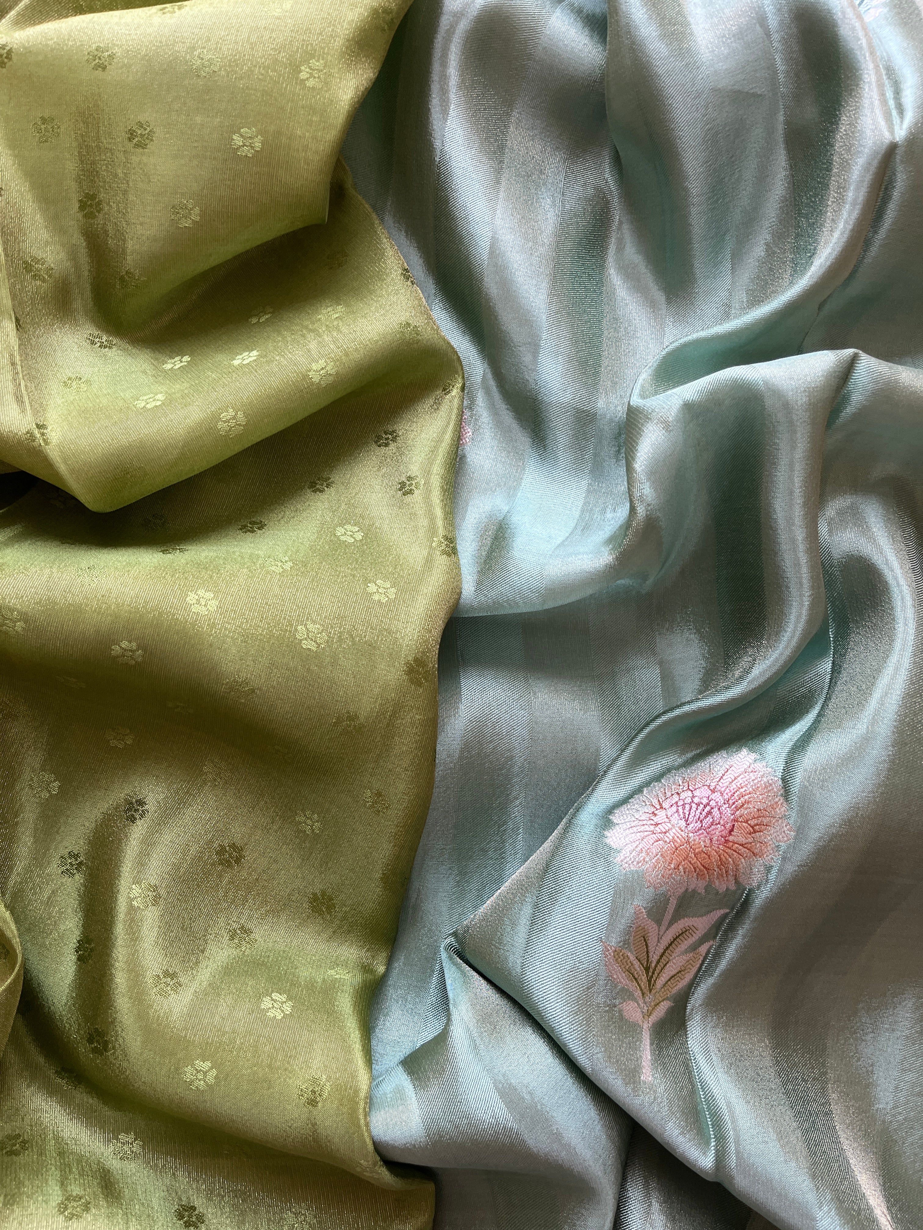 Green Viscose Tissue Saree