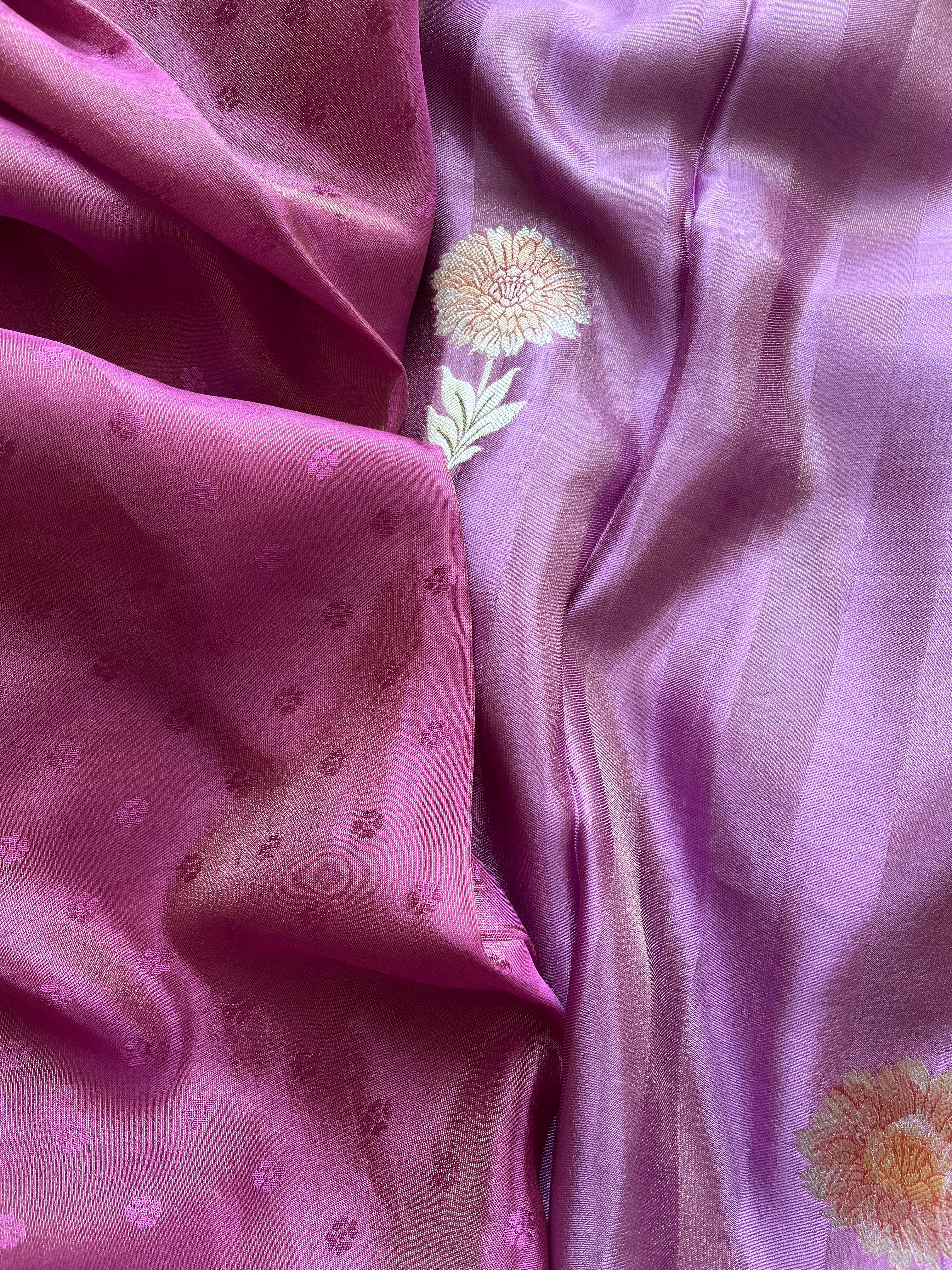 Onion Pink Viscose Tissue Saree