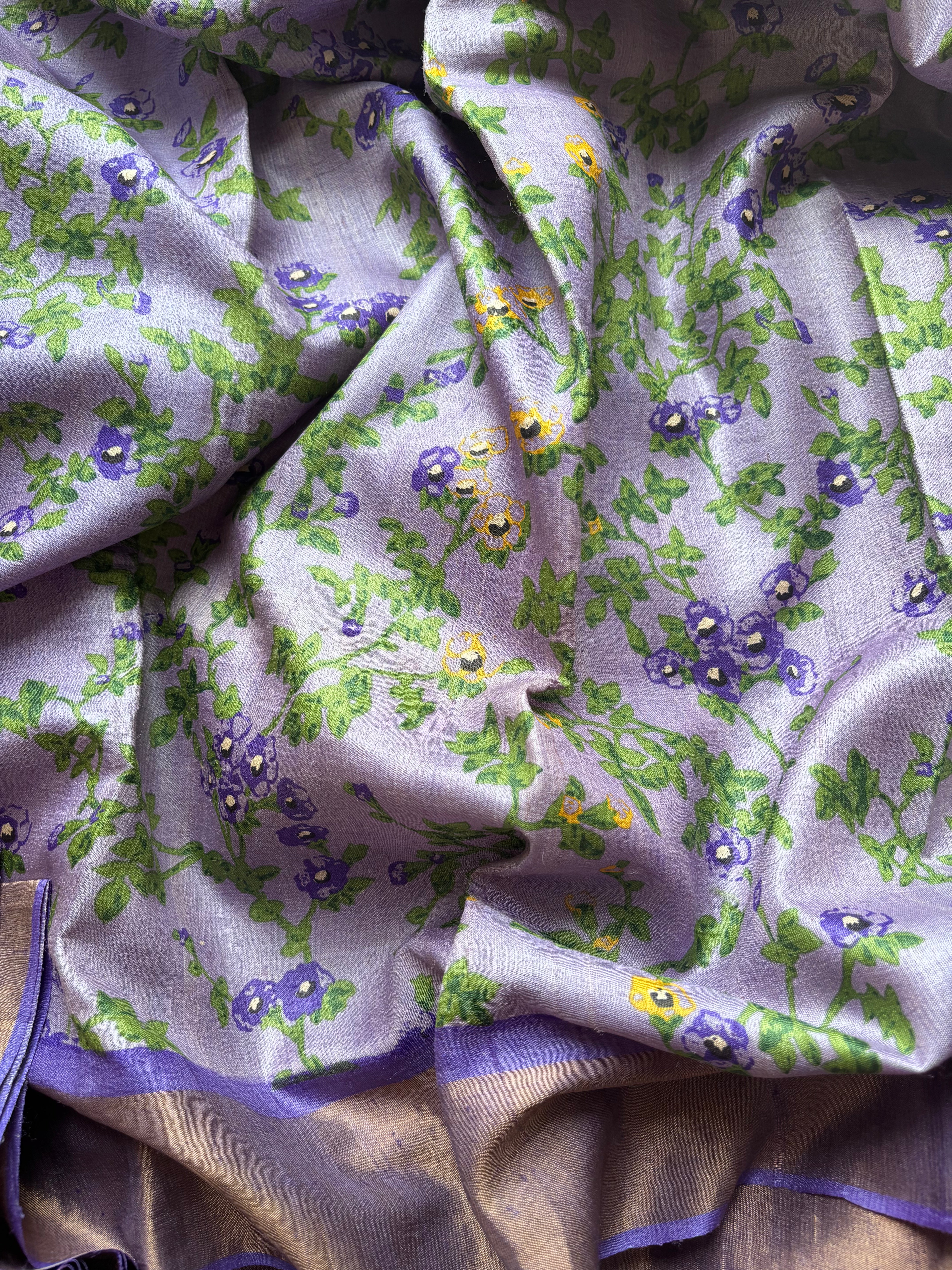 Lilac Tussar Saree