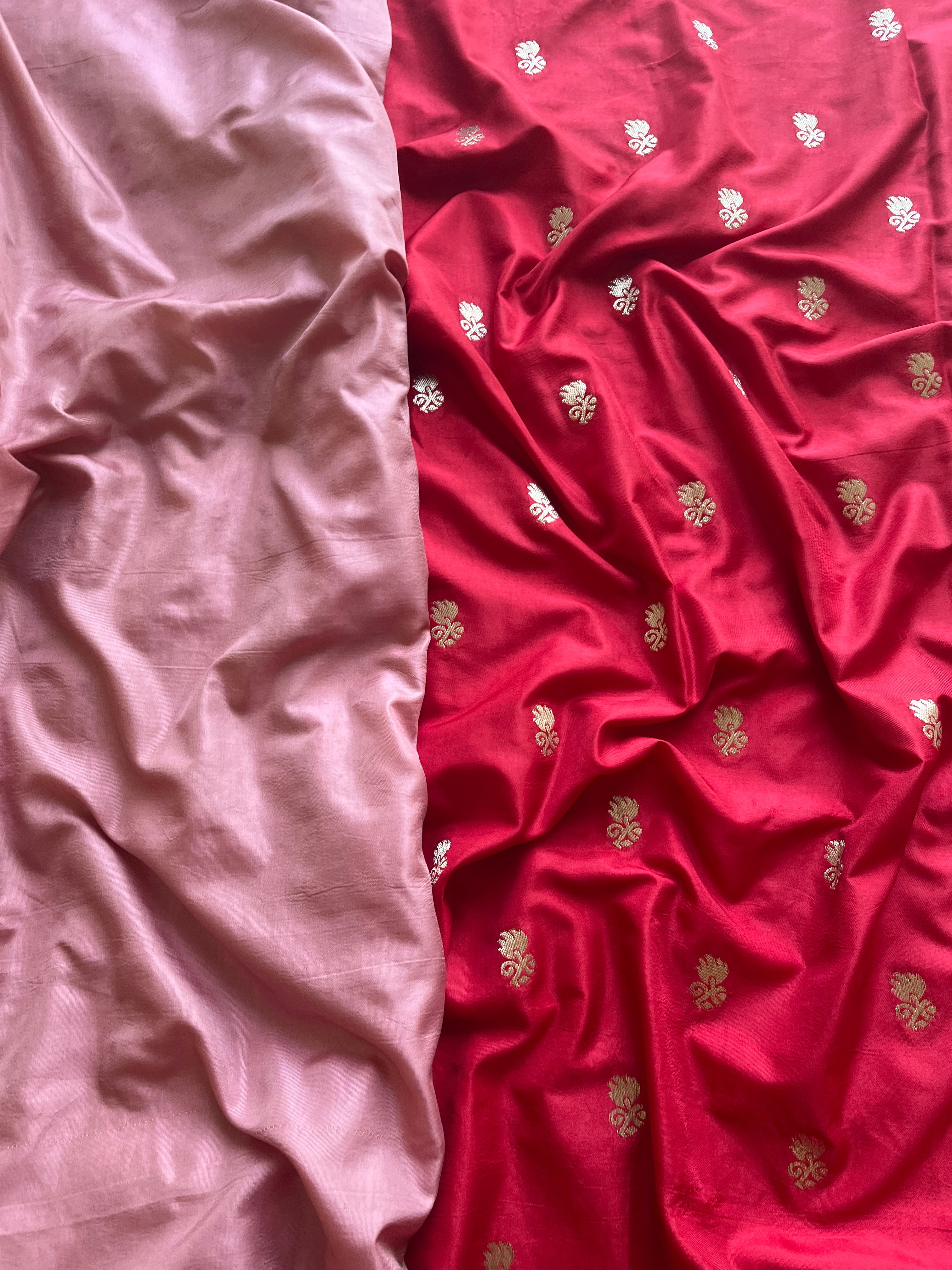 Red Banarasi semi silk Saree