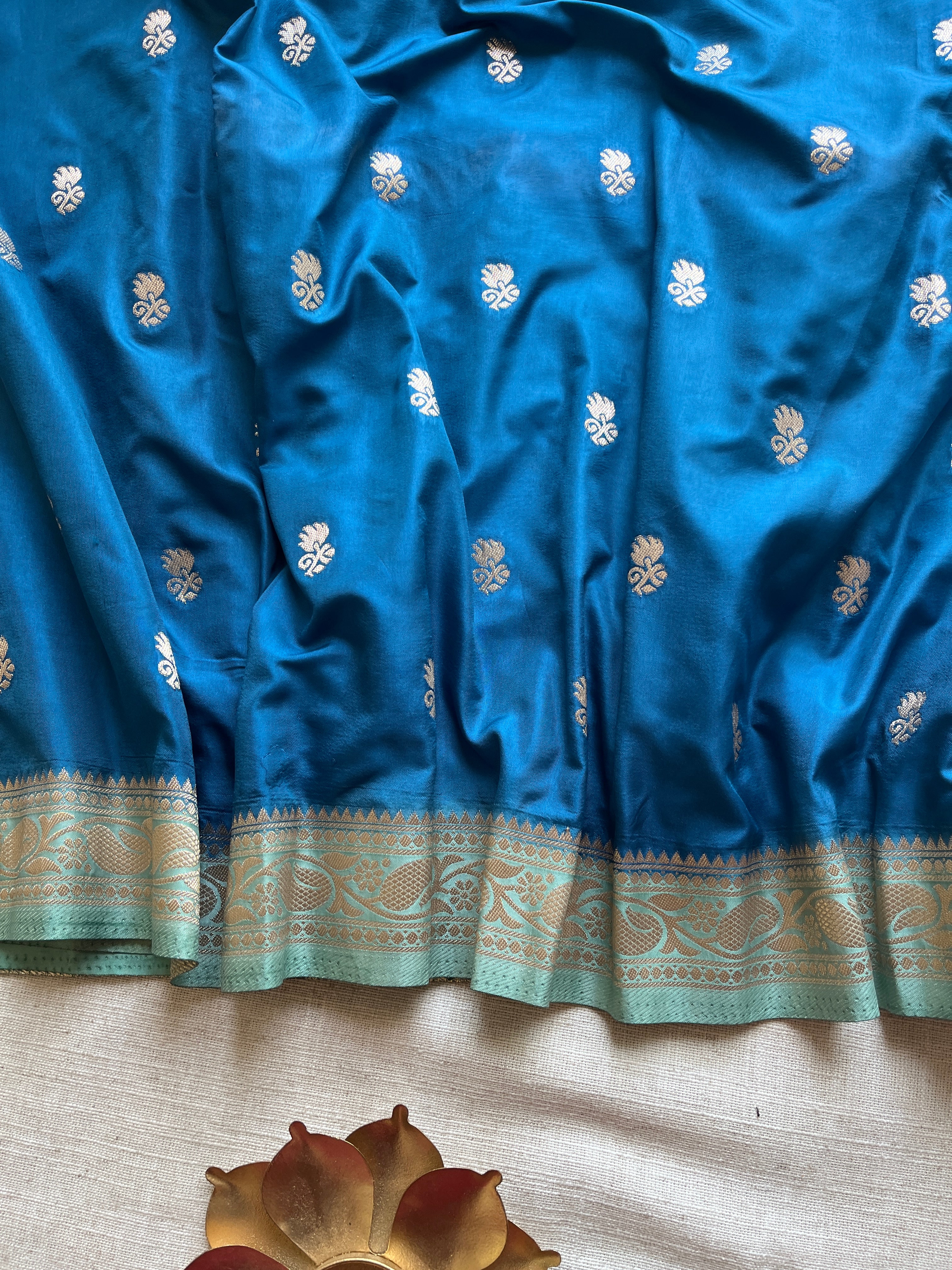 Blue Banarasi semi silk Saree